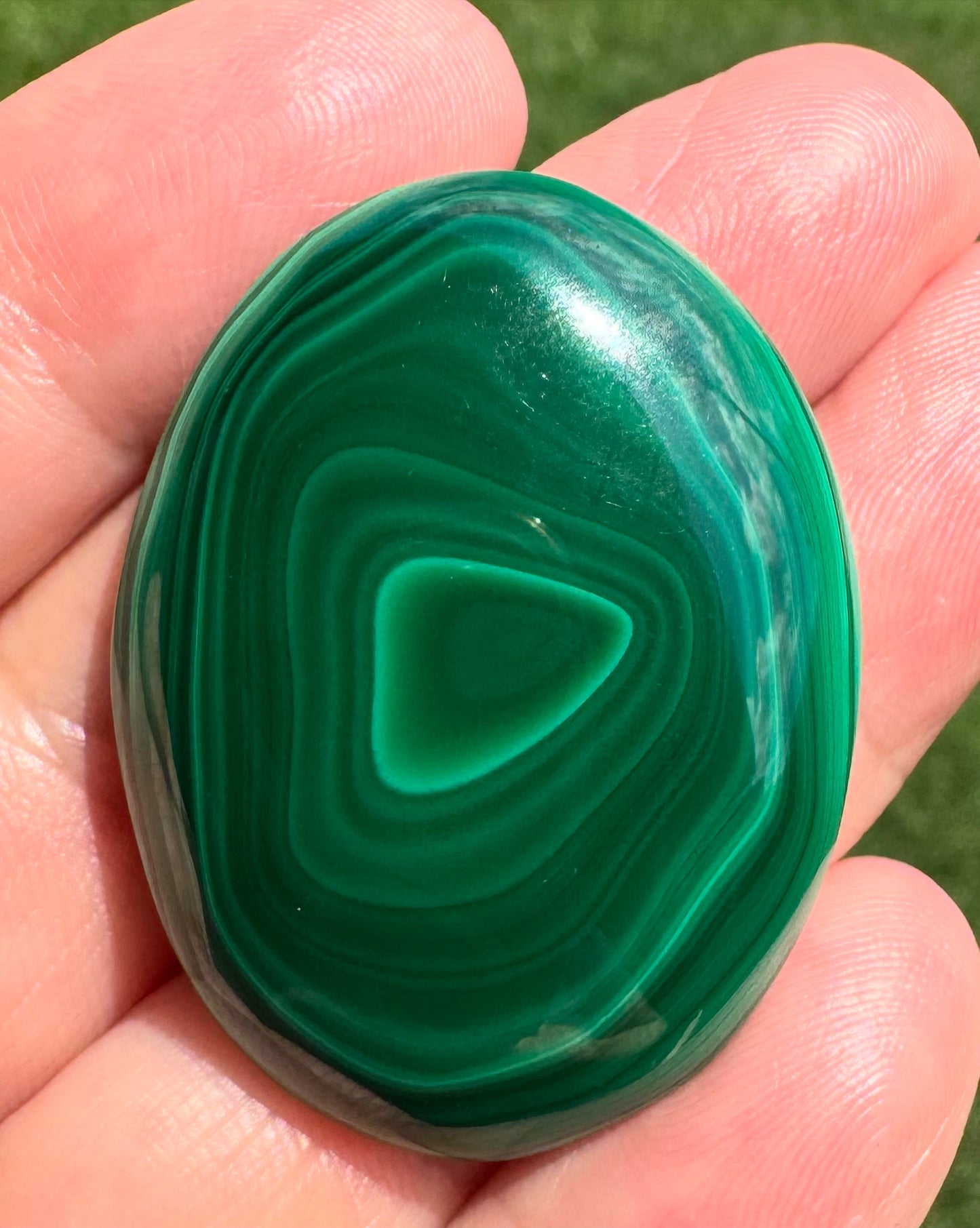 AAA Malachite Cabochon: 39mm Oval Gemstone