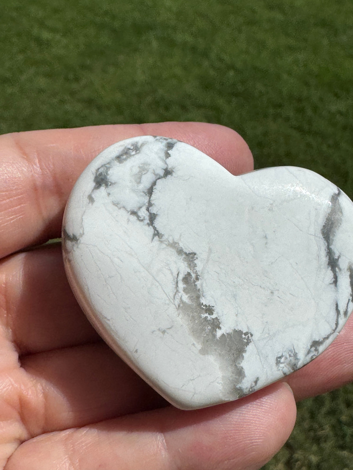 Howlite Heart Carving