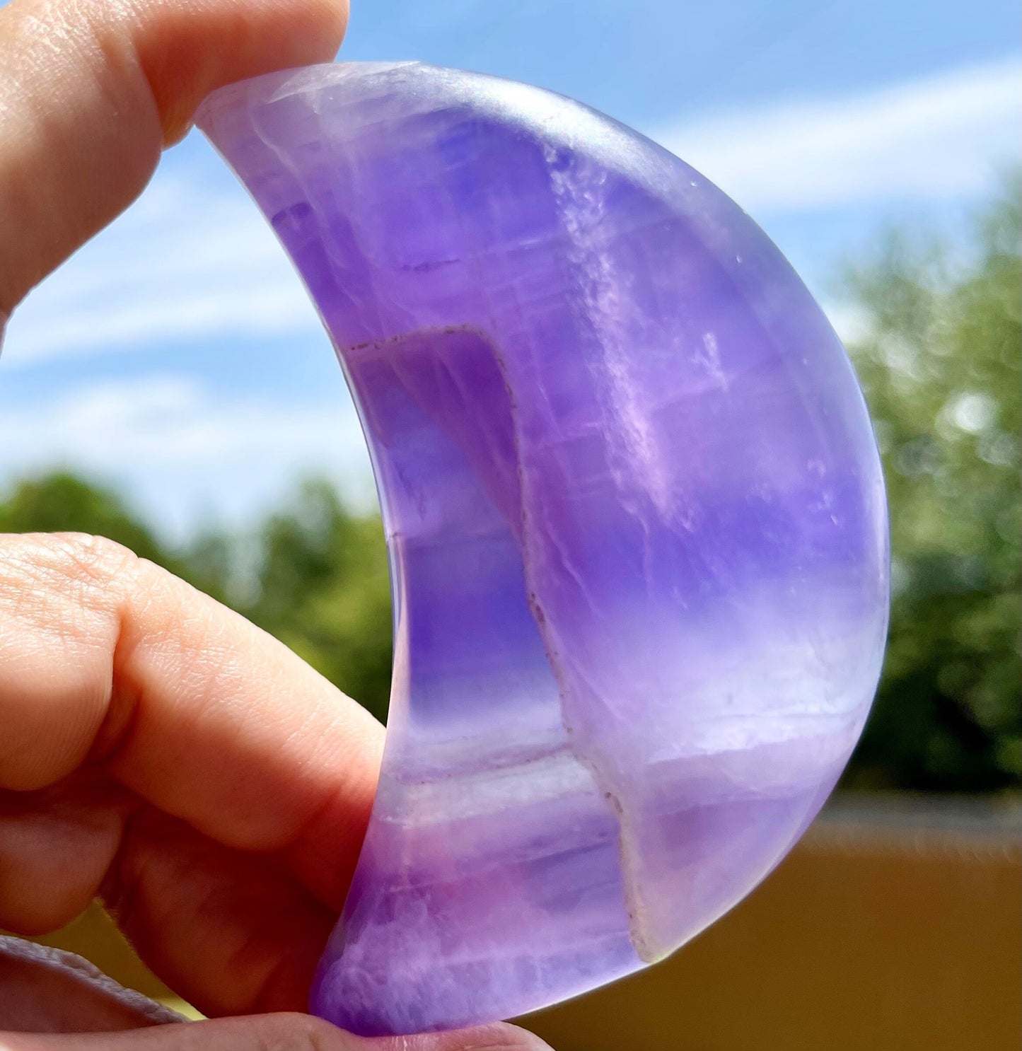 Fluorite Half Moon, Purple Fluorite Half Moon
