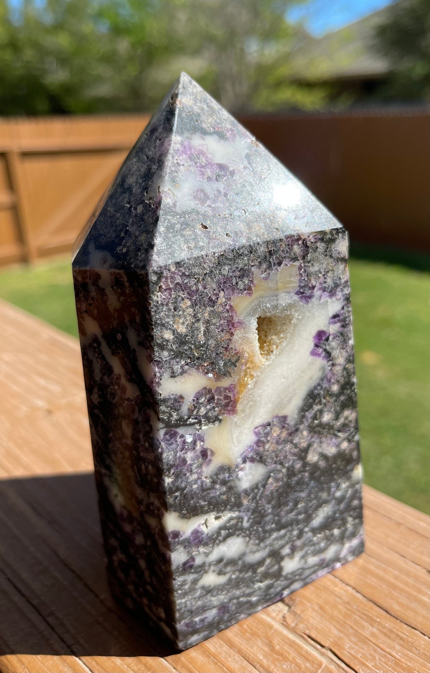 Violet Druzy Fluorite Tower