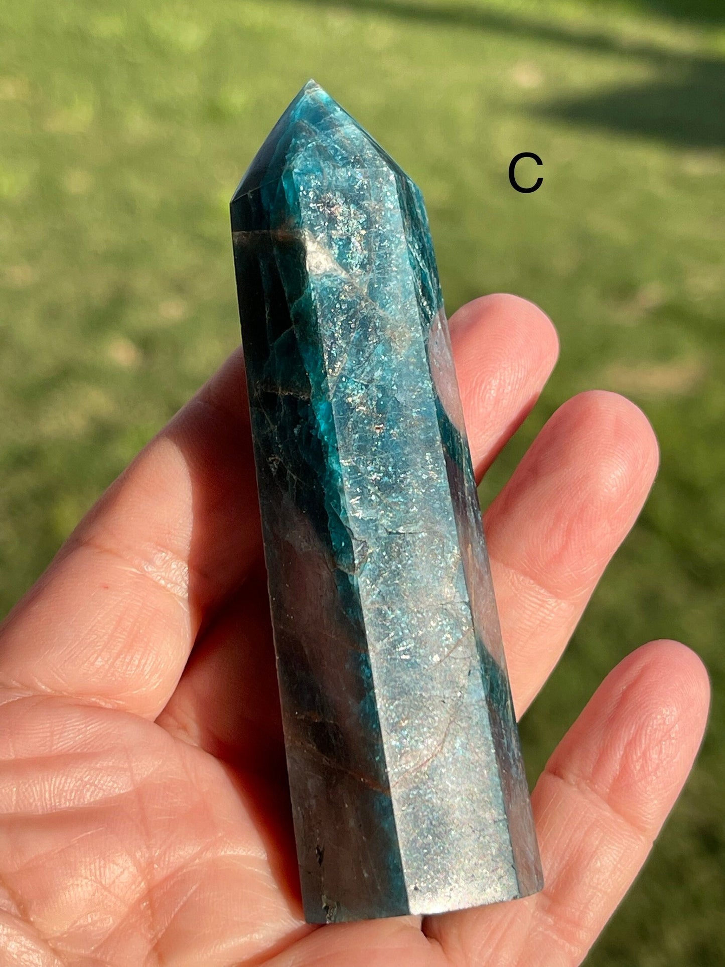 Natural Blue Apatite Point