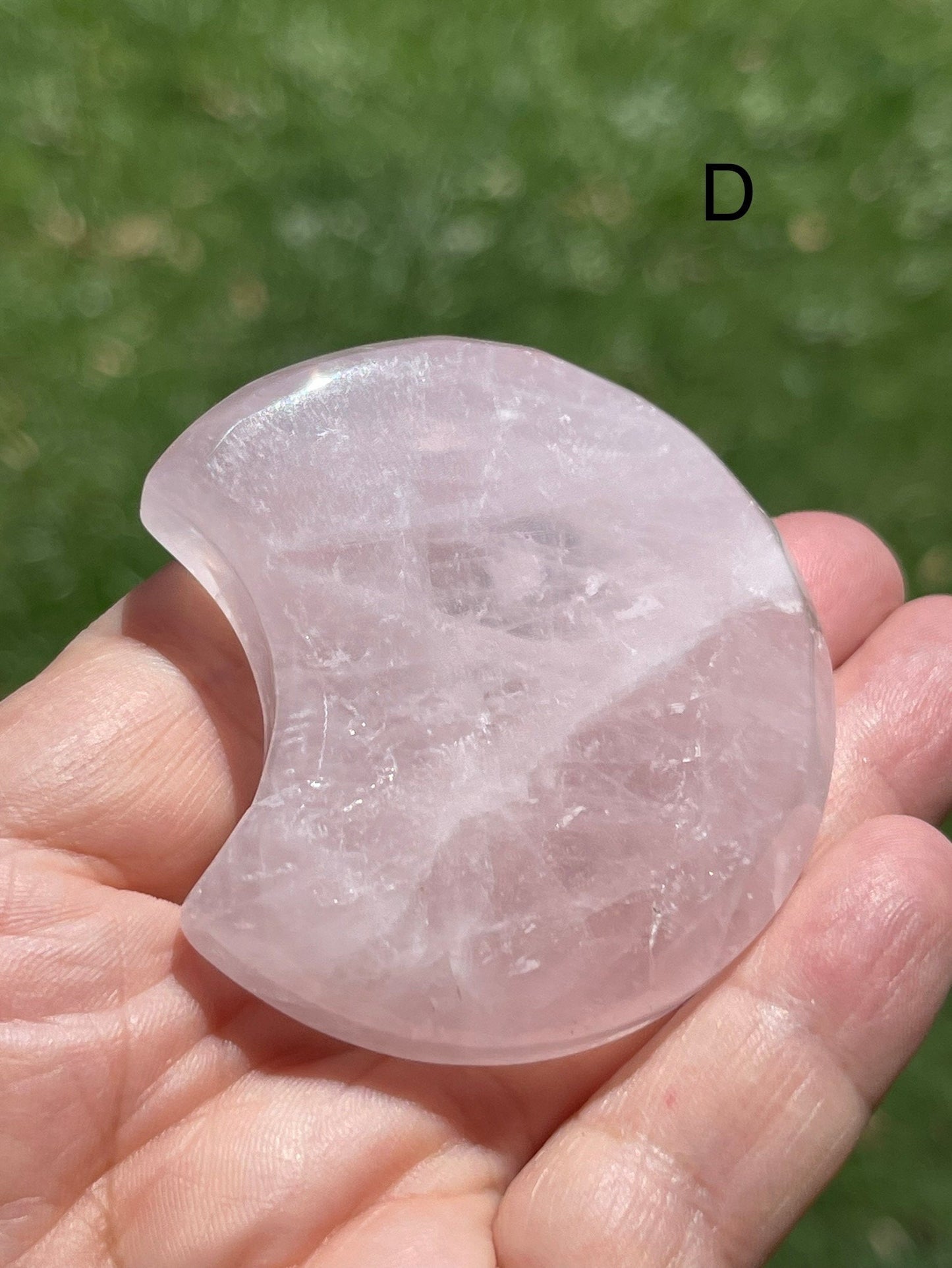 Rose Quartz Mini Bowl Half Moon Carving
