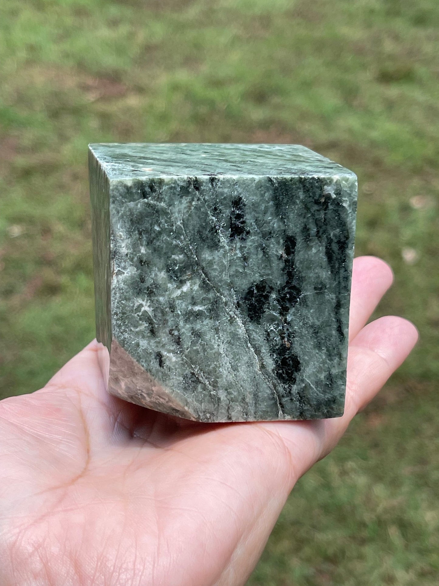 Green Jade Nephrite Cube
