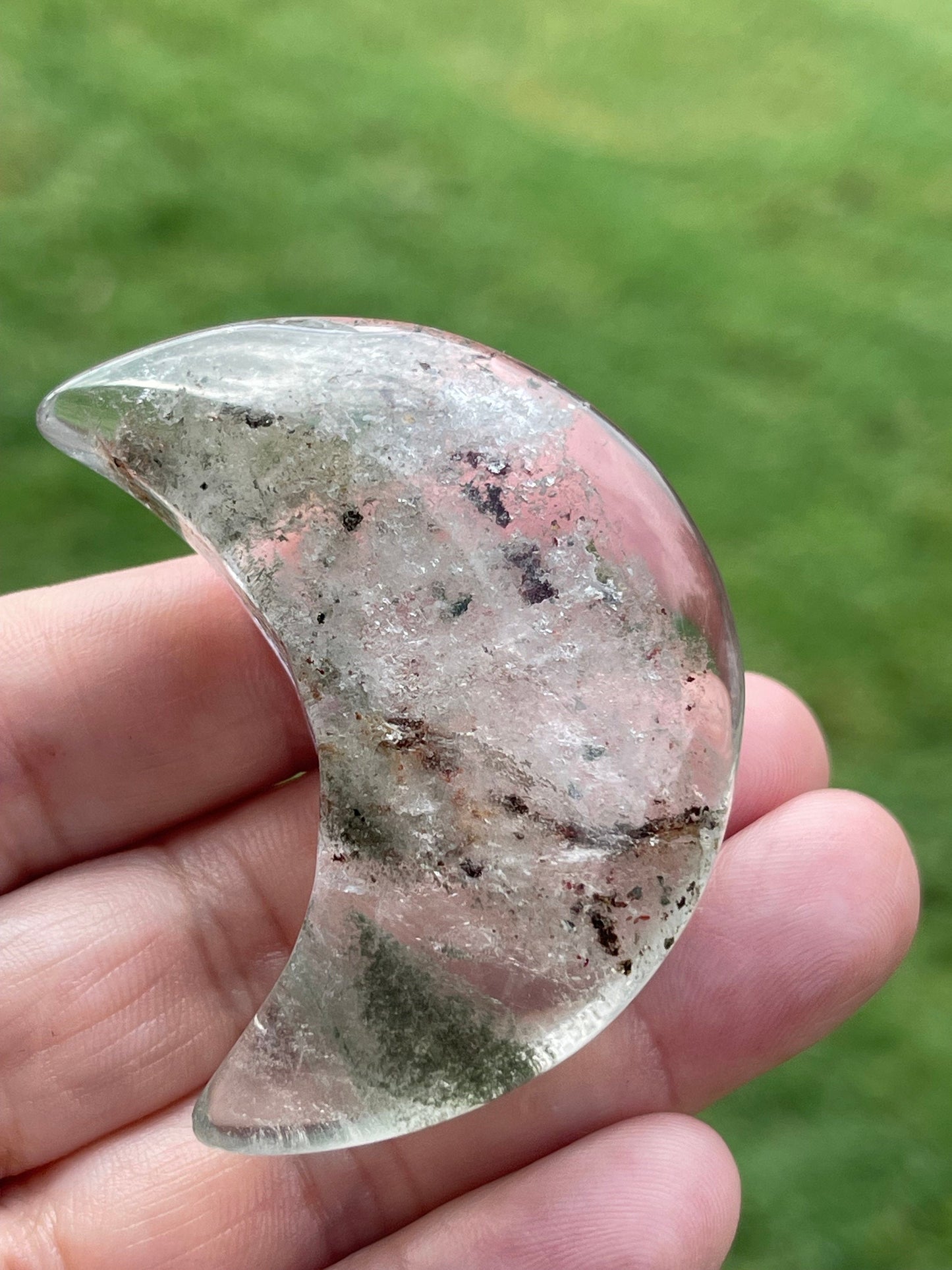 Garden Quartz Half Moon Carving