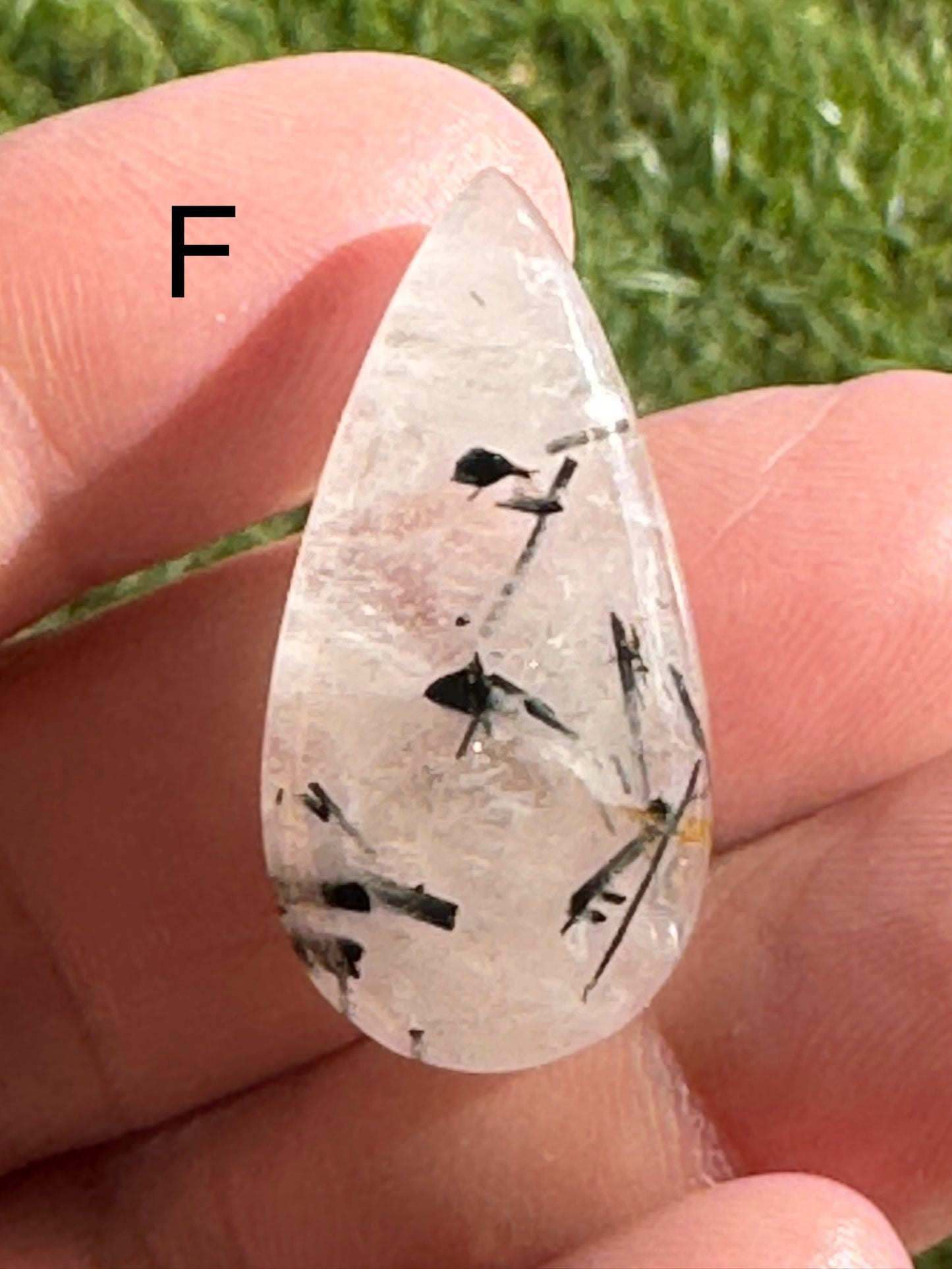 Tourmalinated Quartz Cabochon