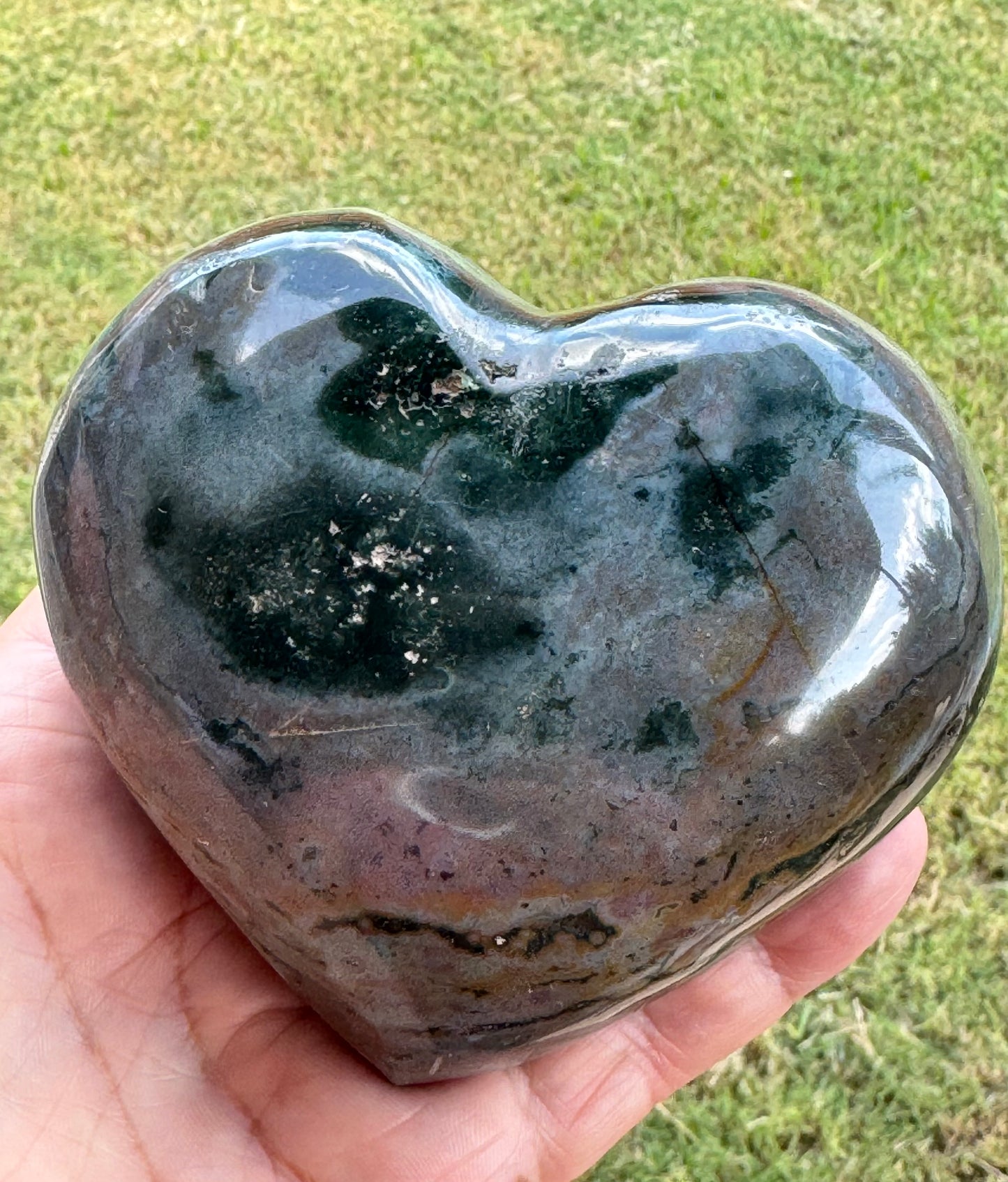 Ocean Jasper Heart Carving