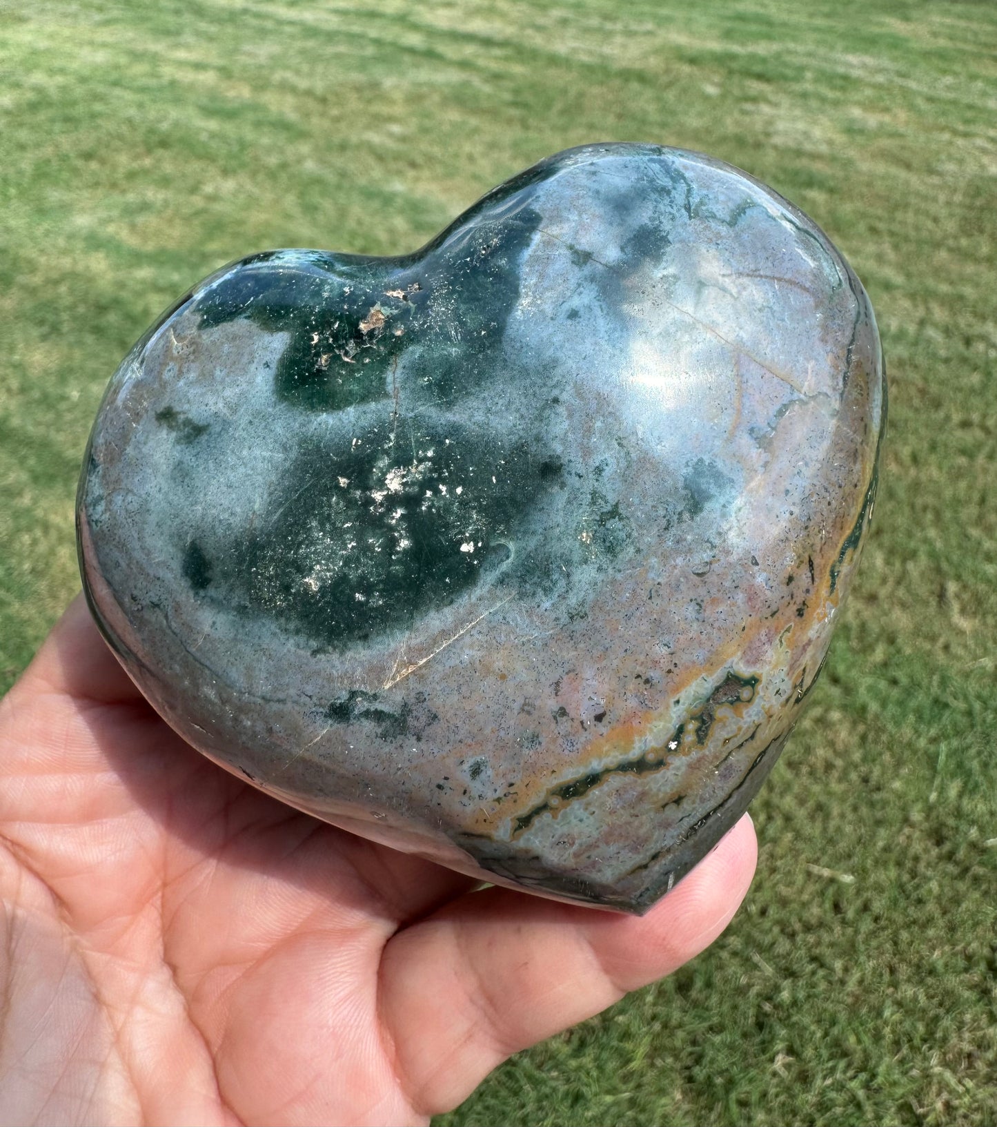 Ocean Jasper Heart Carving