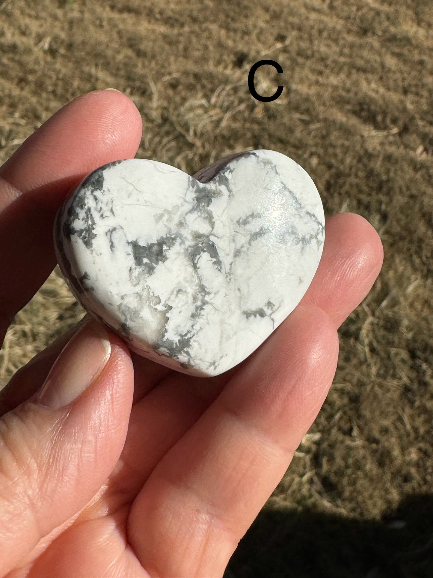 Howlite Heart Carving