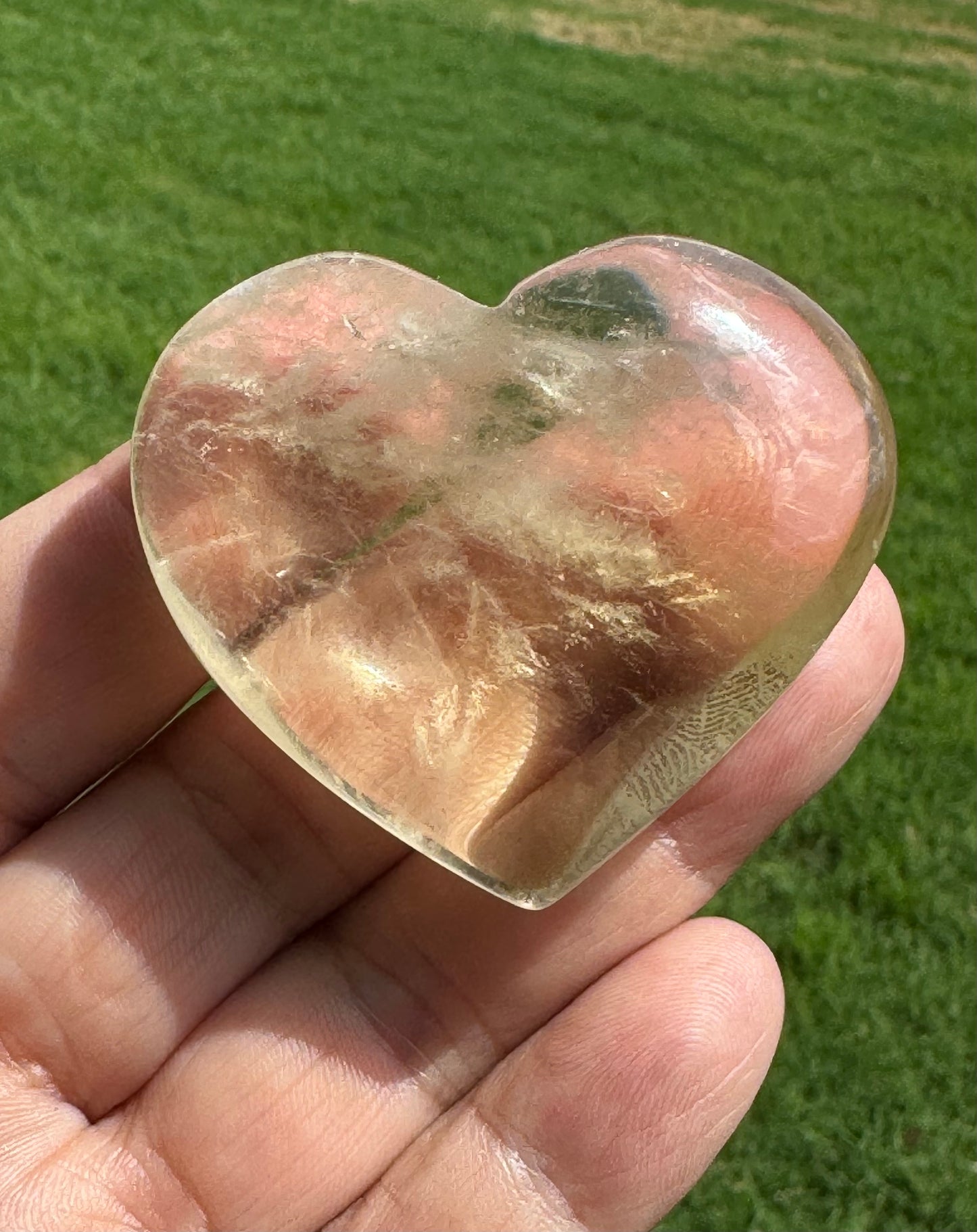 Citrine Heart Carving