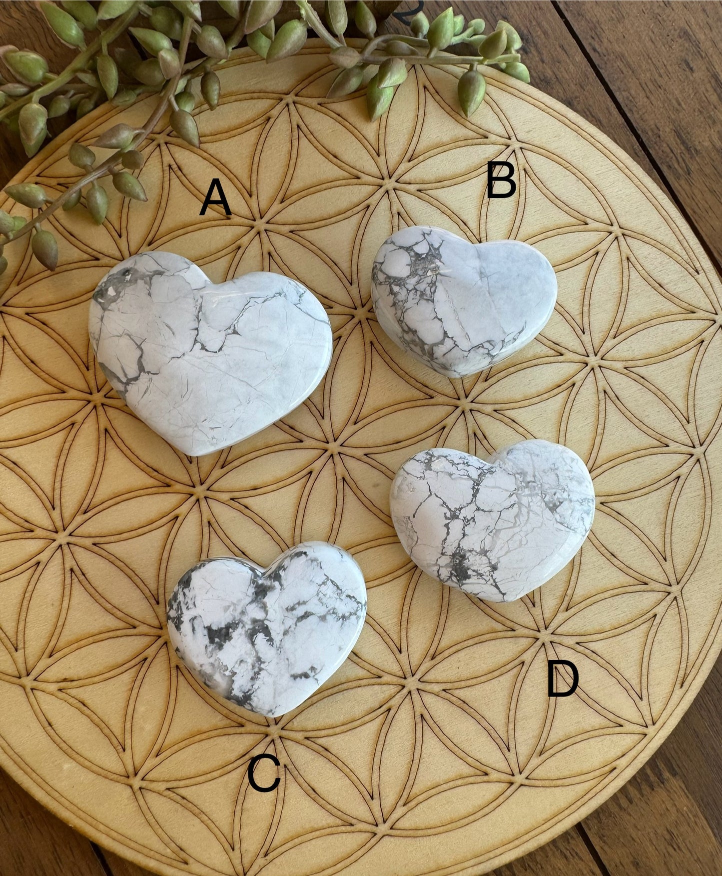 Howlite Heart Carving