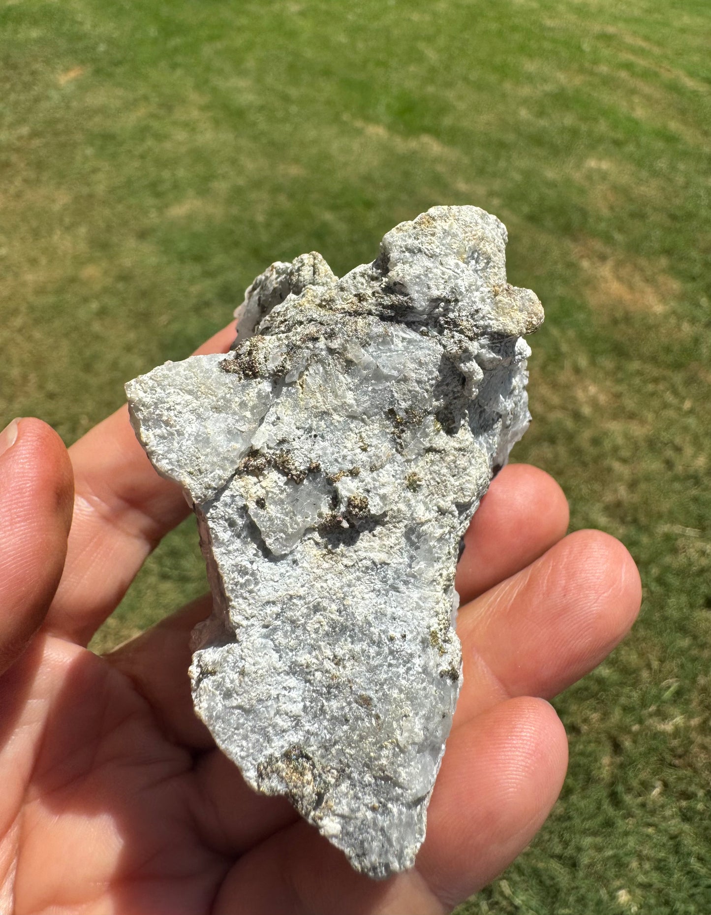 White Calcite, Clear Quartz, Pyrite Specimen with Black Tourmaline