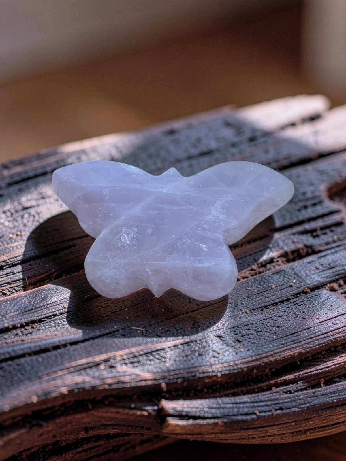 Rose Quartz Butterfly Carving