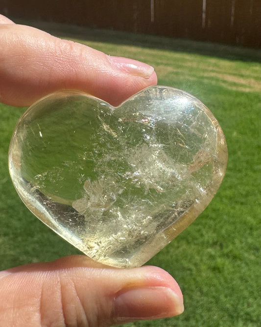 Citrine Heart Carving