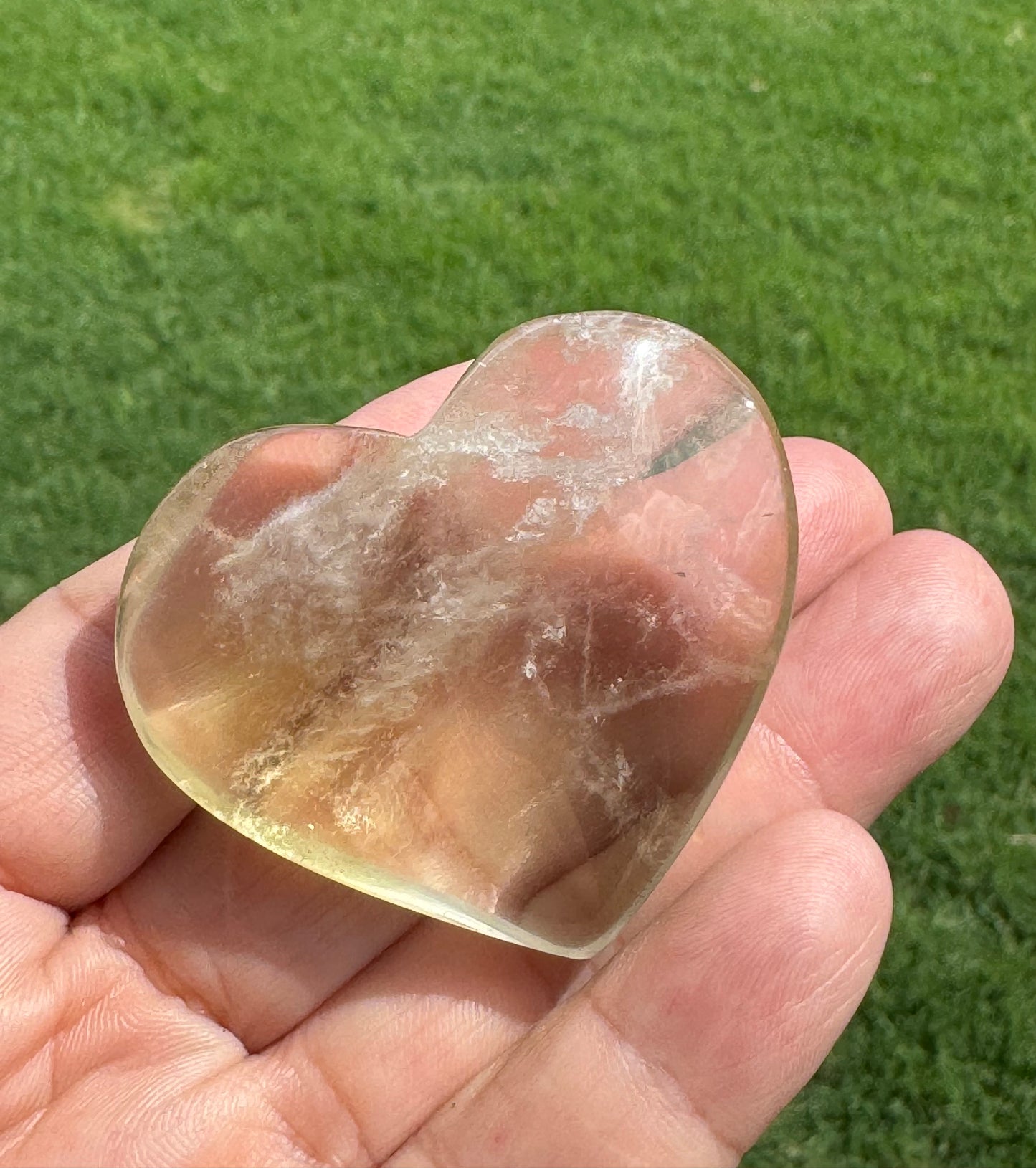 Citrine Heart Carving