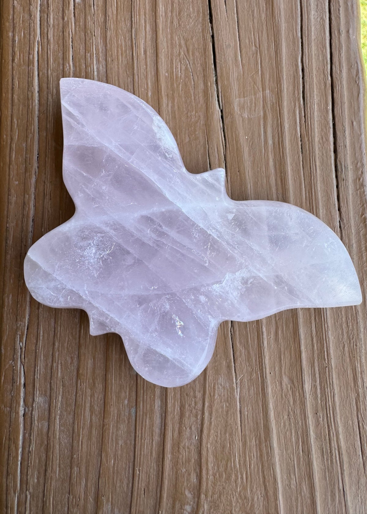 Rose Quartz Butterfly Carving