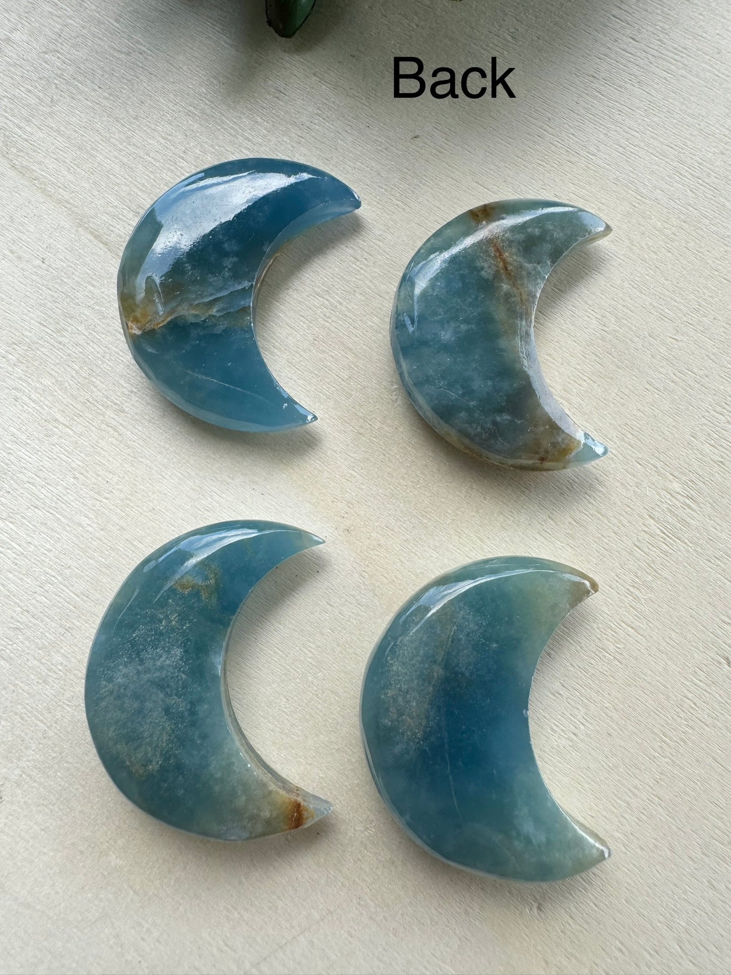 Lemurian Blue Calcite Crescent Moon