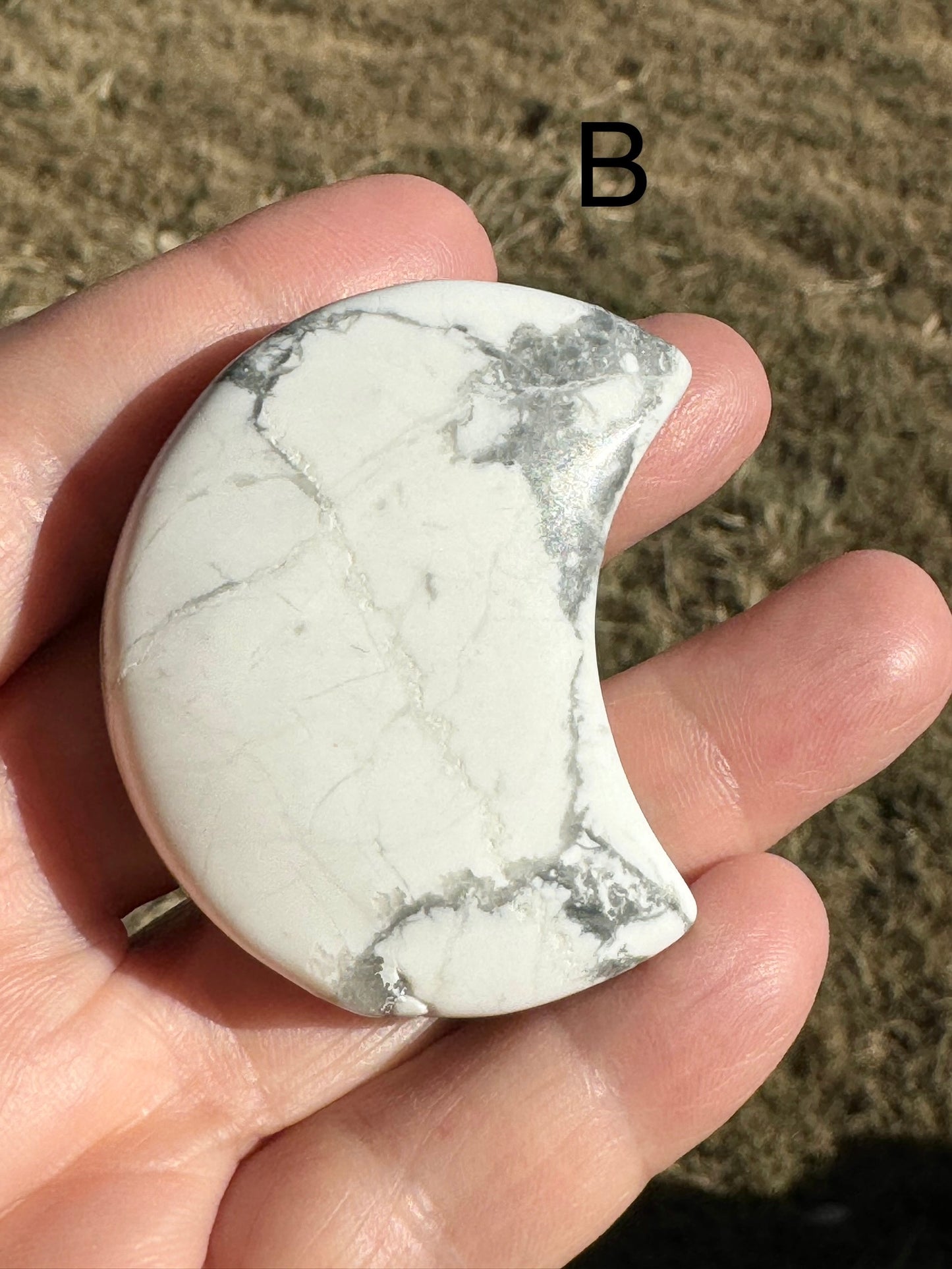 Howlite Half Moon Carving