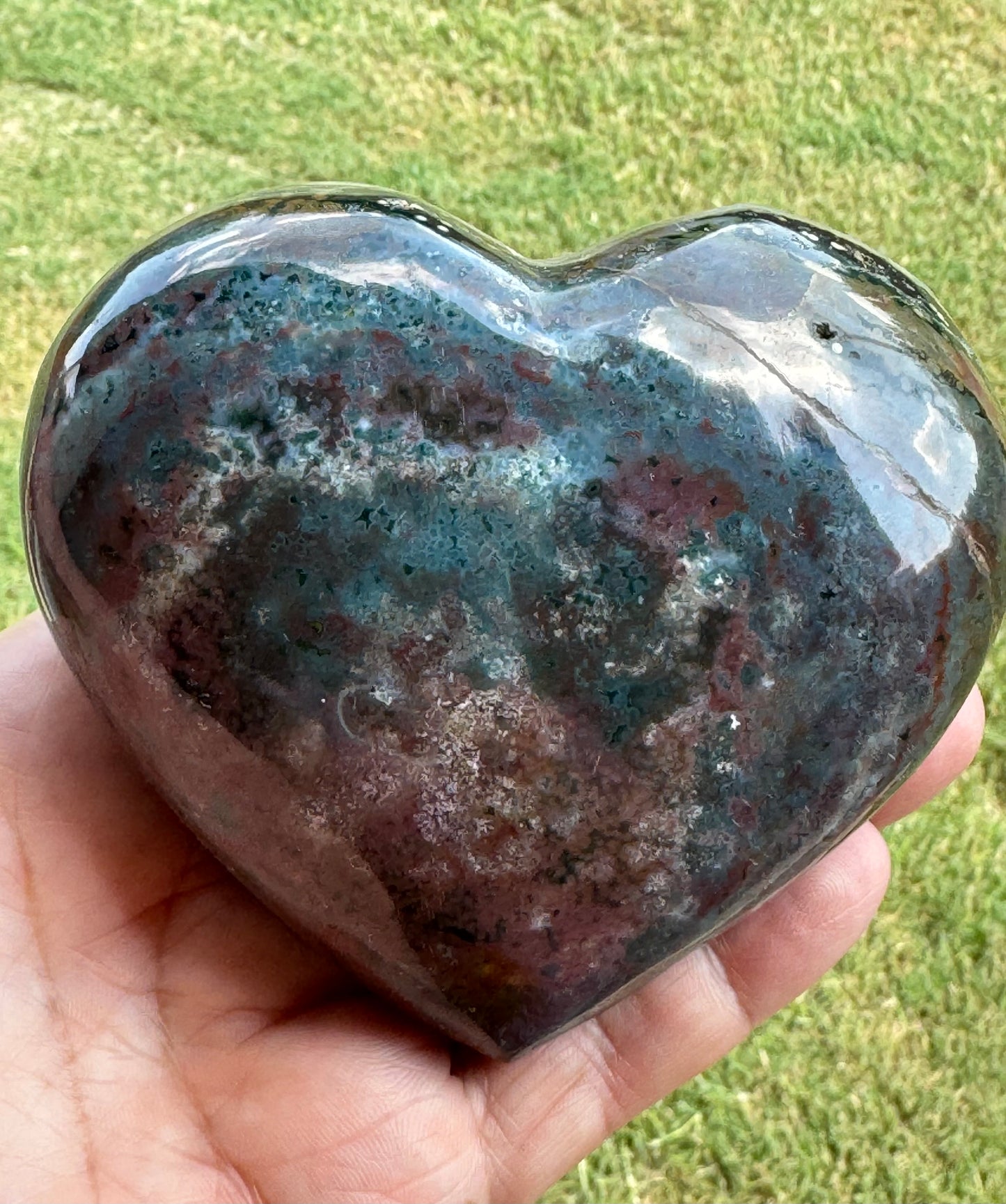 Ocean Jasper Heart Carving