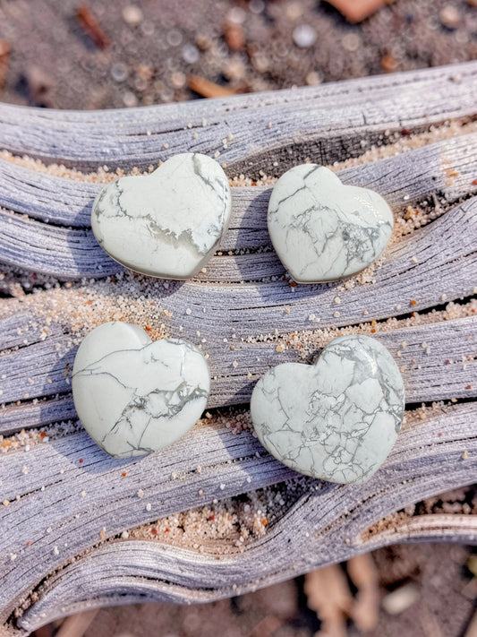 Howlite Heart Carving