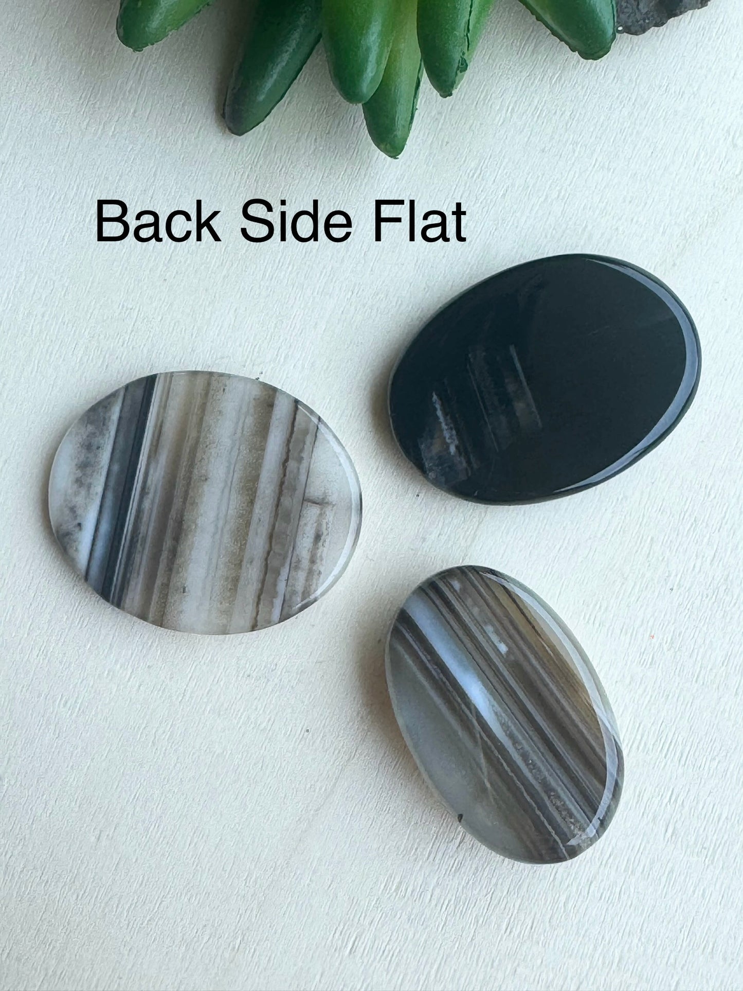 Banded Black Agate Cabochon