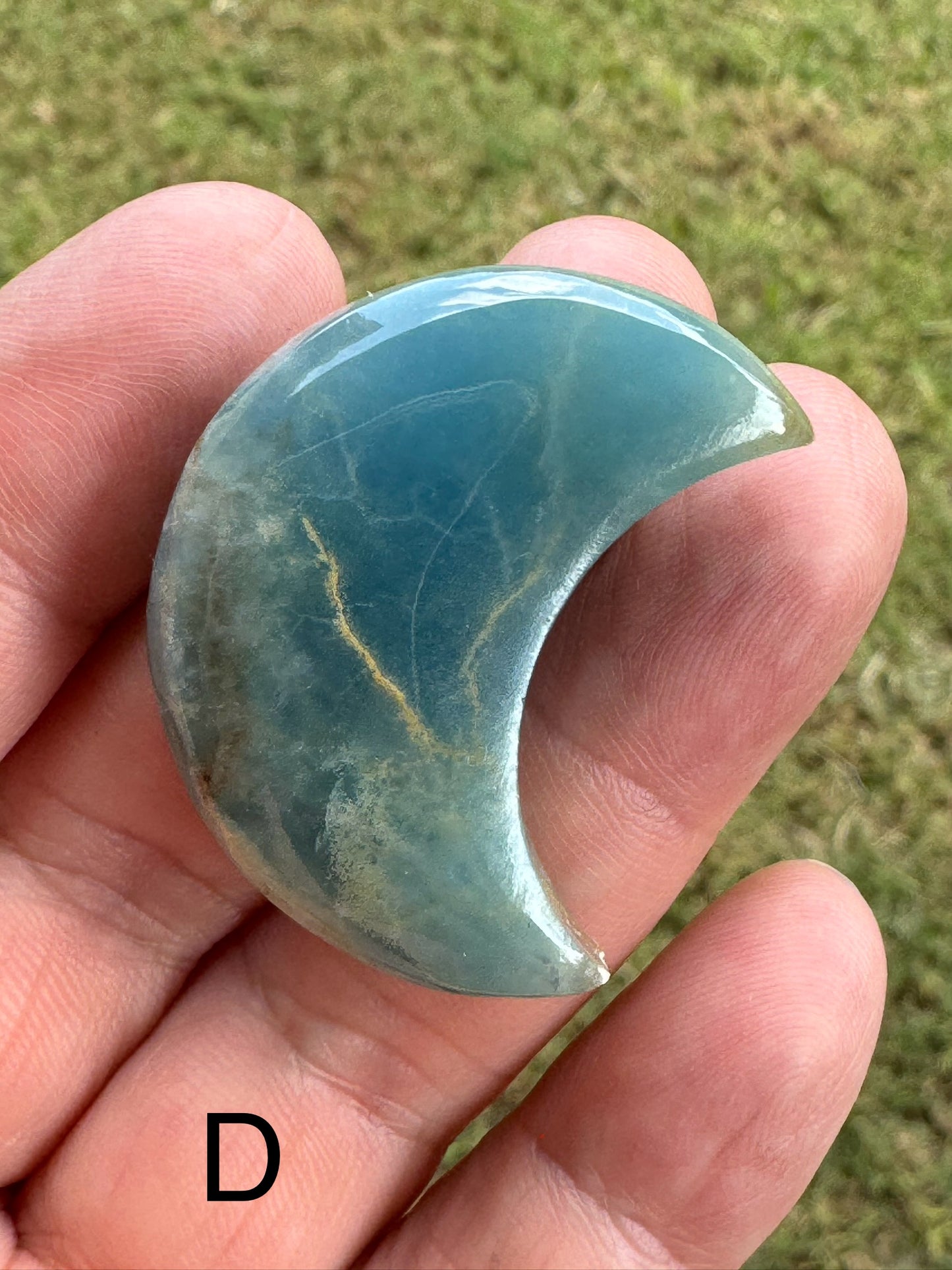 Lemurian Blue Calcite Crescent Moon