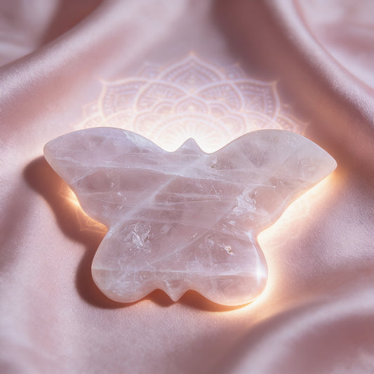 Rose Quartz Butterfly Carving
