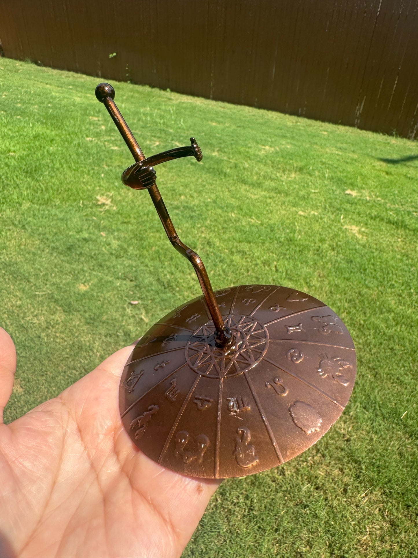 Bronze Zodiac Wand Holder