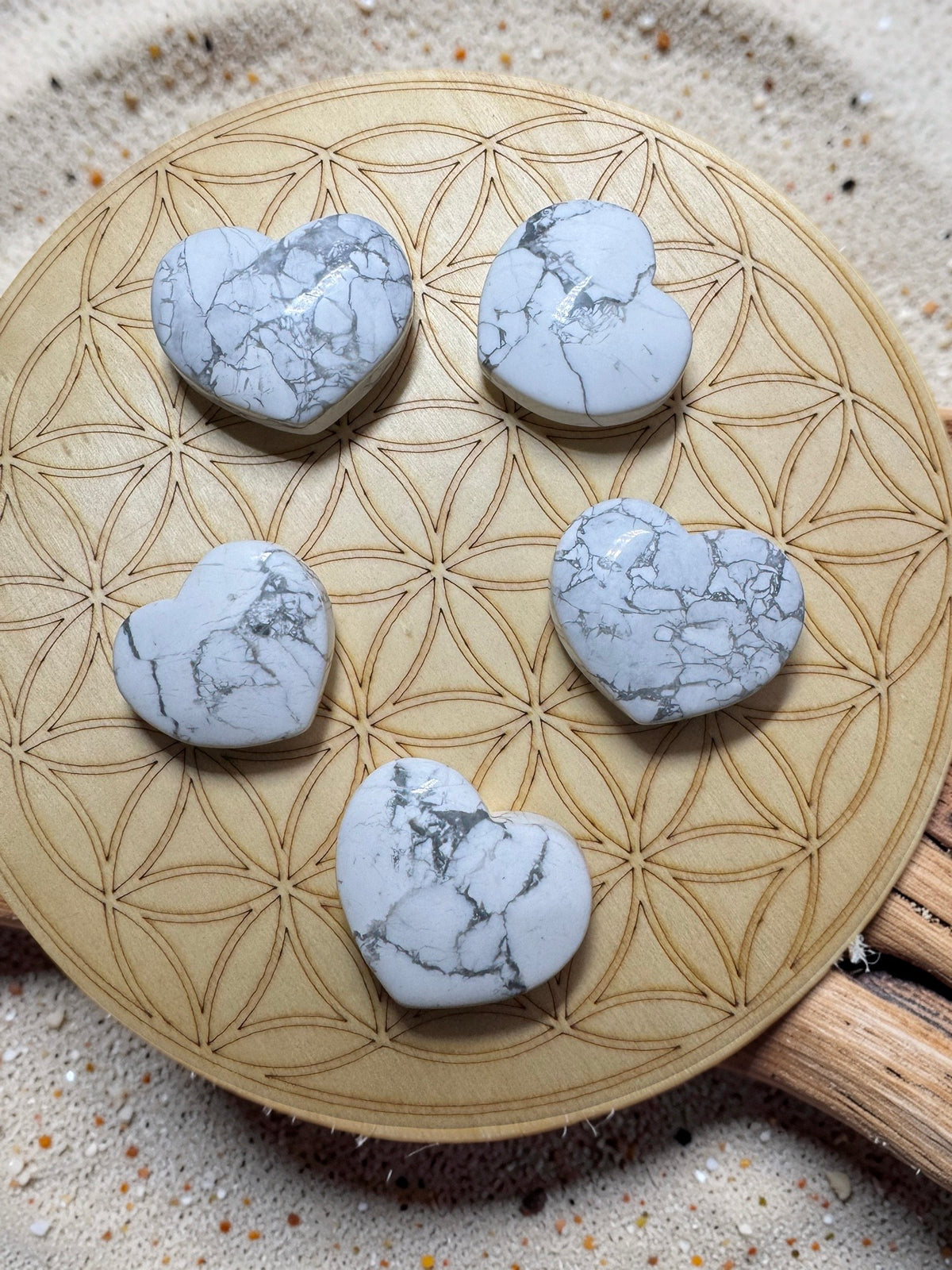 Howlite Heart Carving