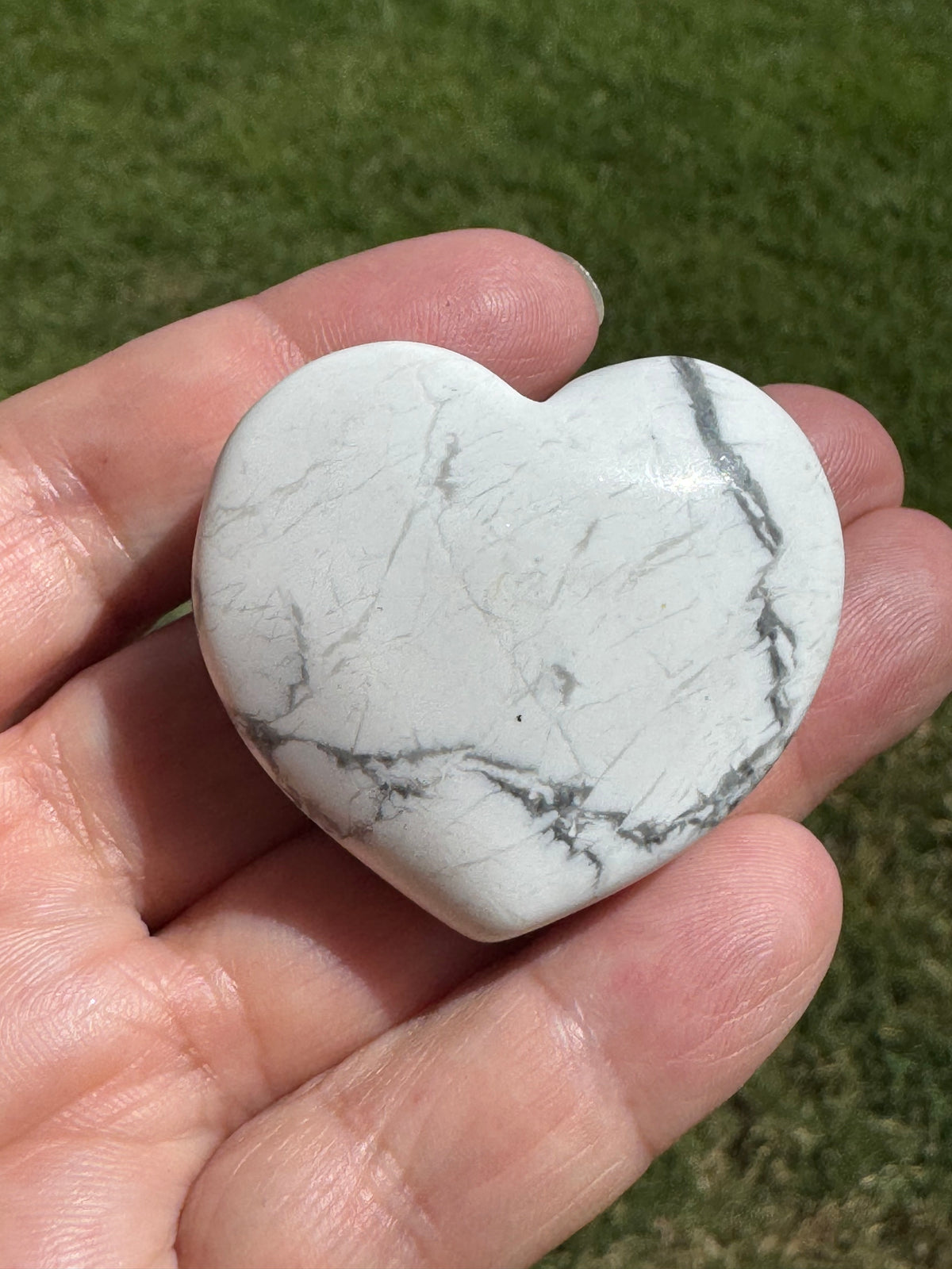 Howlite Heart Carving