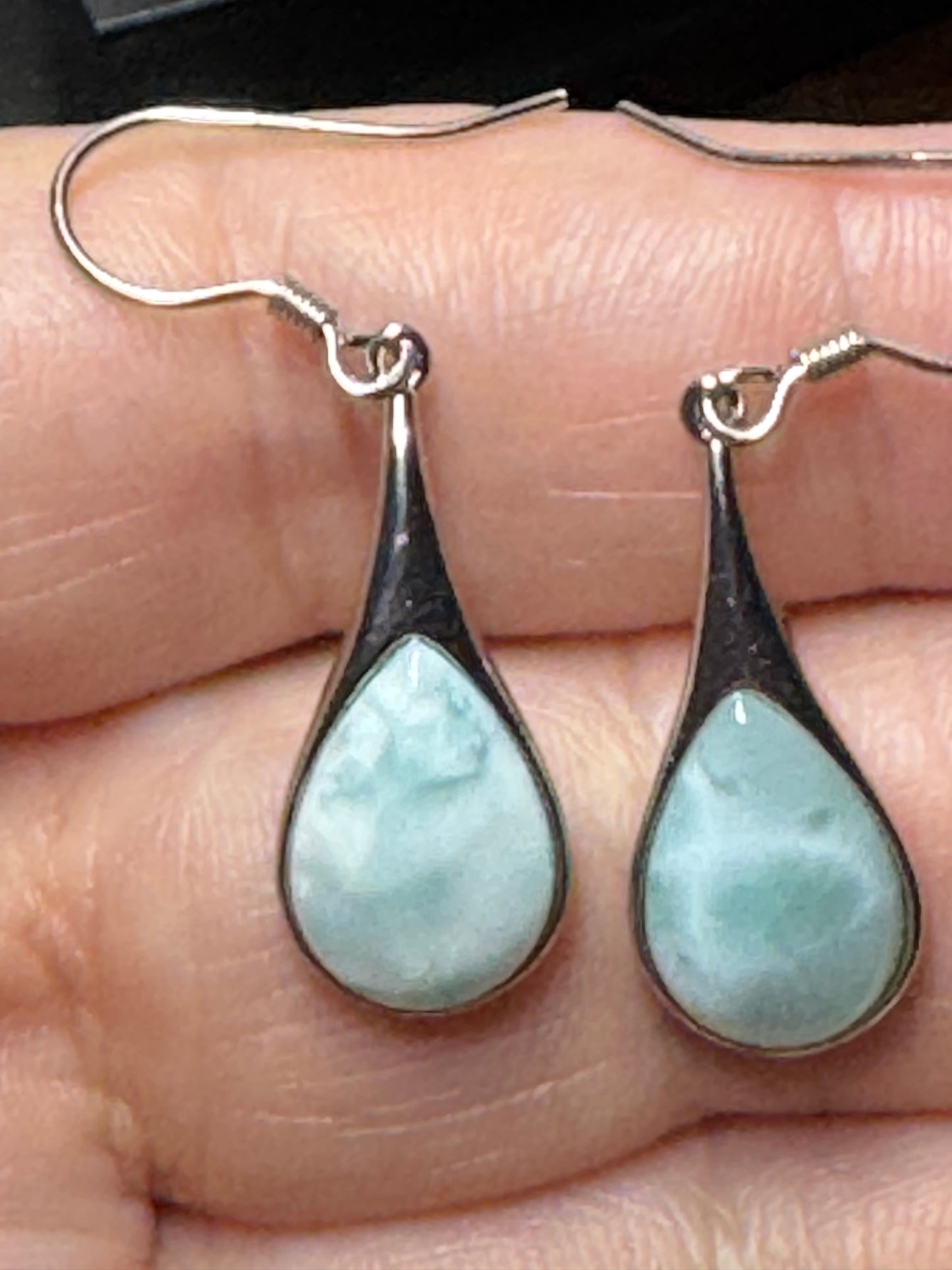 Larimar Drop Earrings 925 Sterling Silver