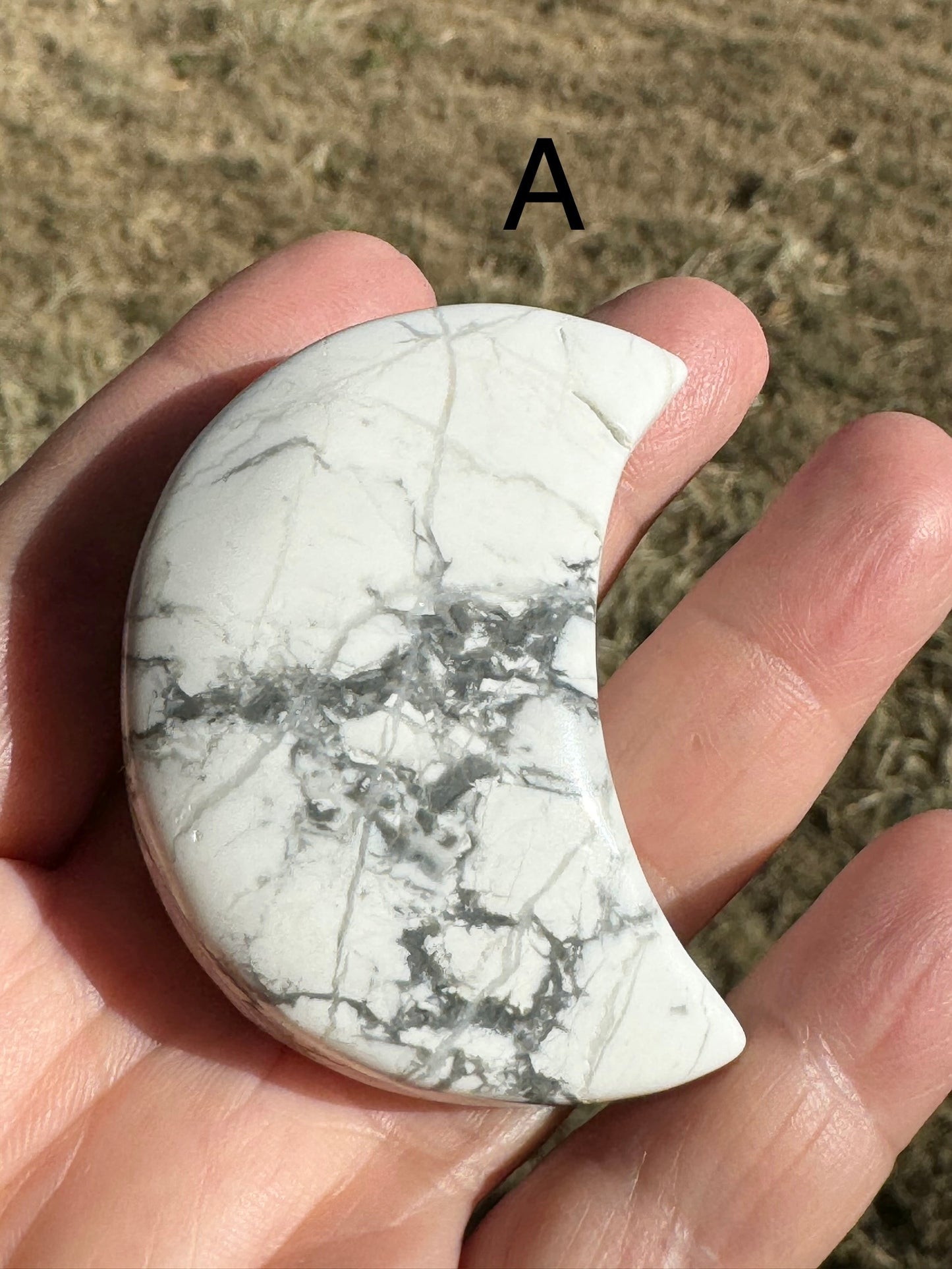 Howlite Half Moon Carving