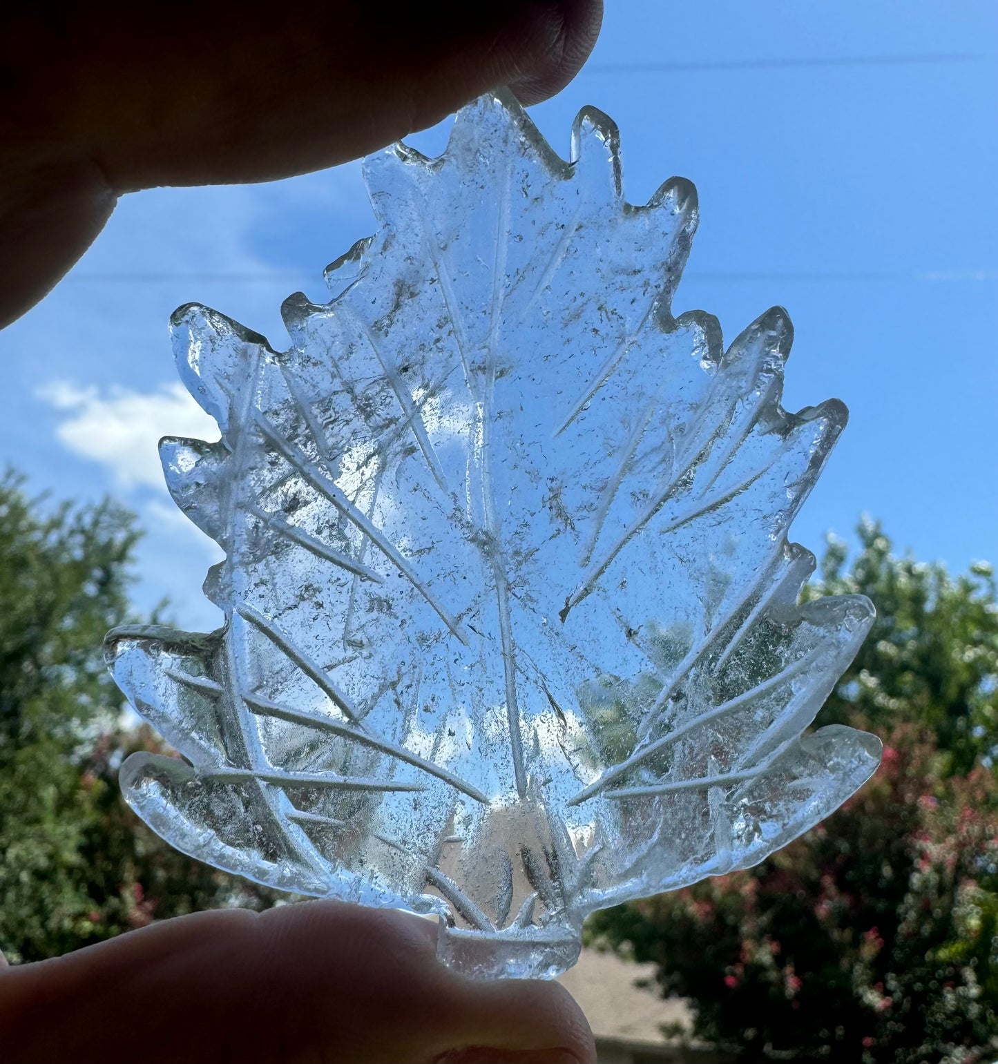 Clear Quartz Leaf Carving