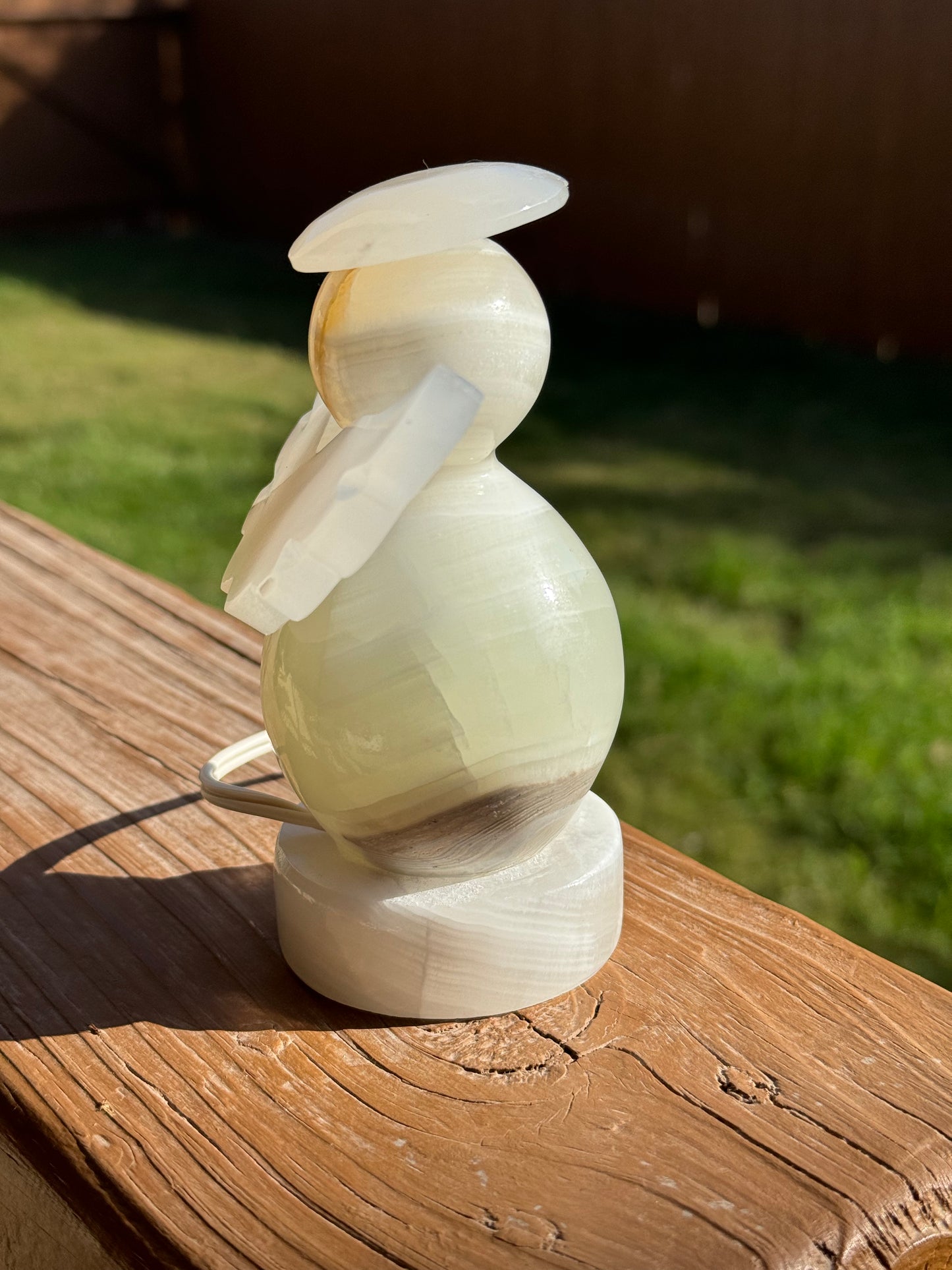 Mexican Sand/White Onyx Angel Lamp