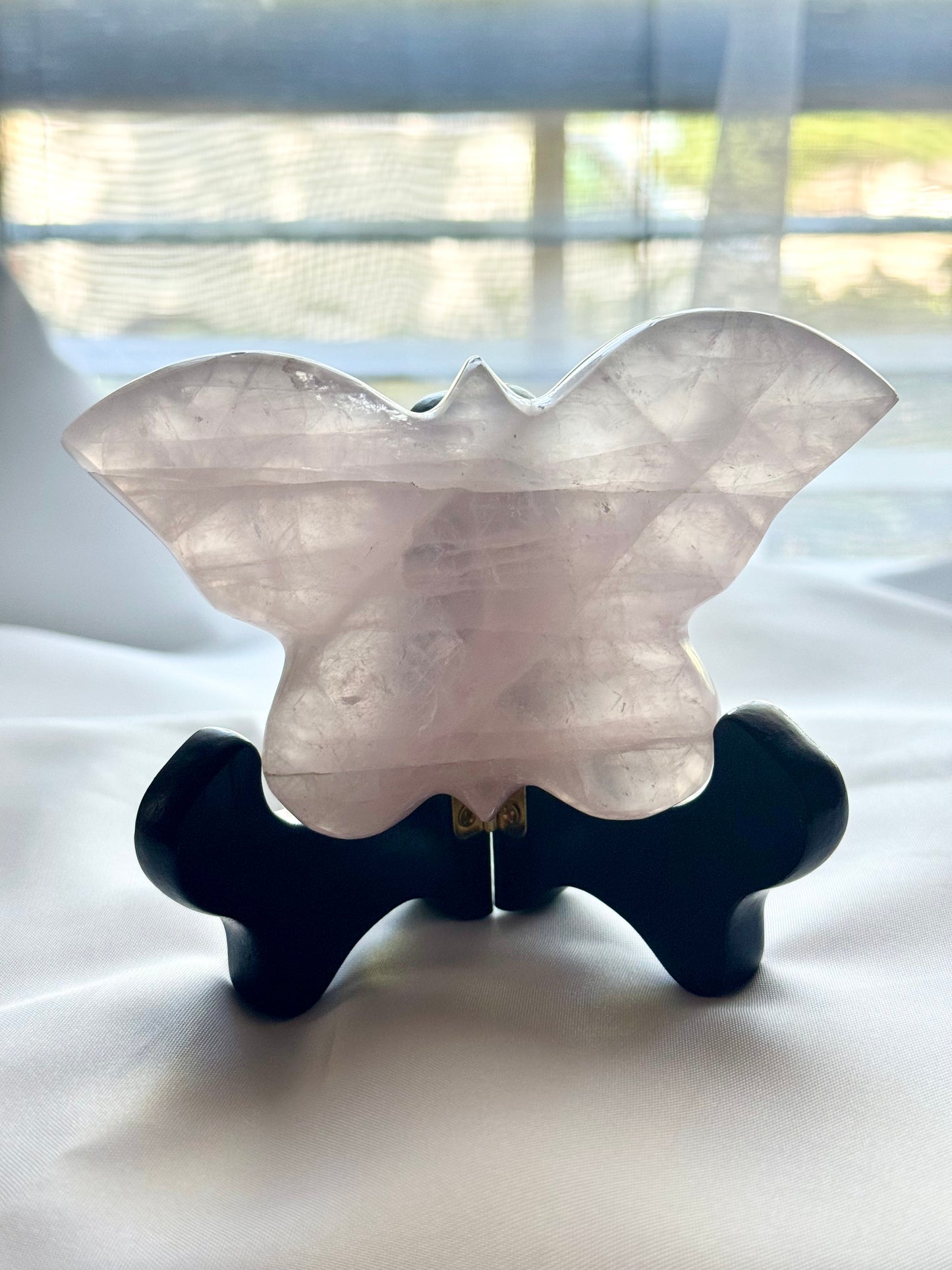 Rose Quartz Butterfly Carving