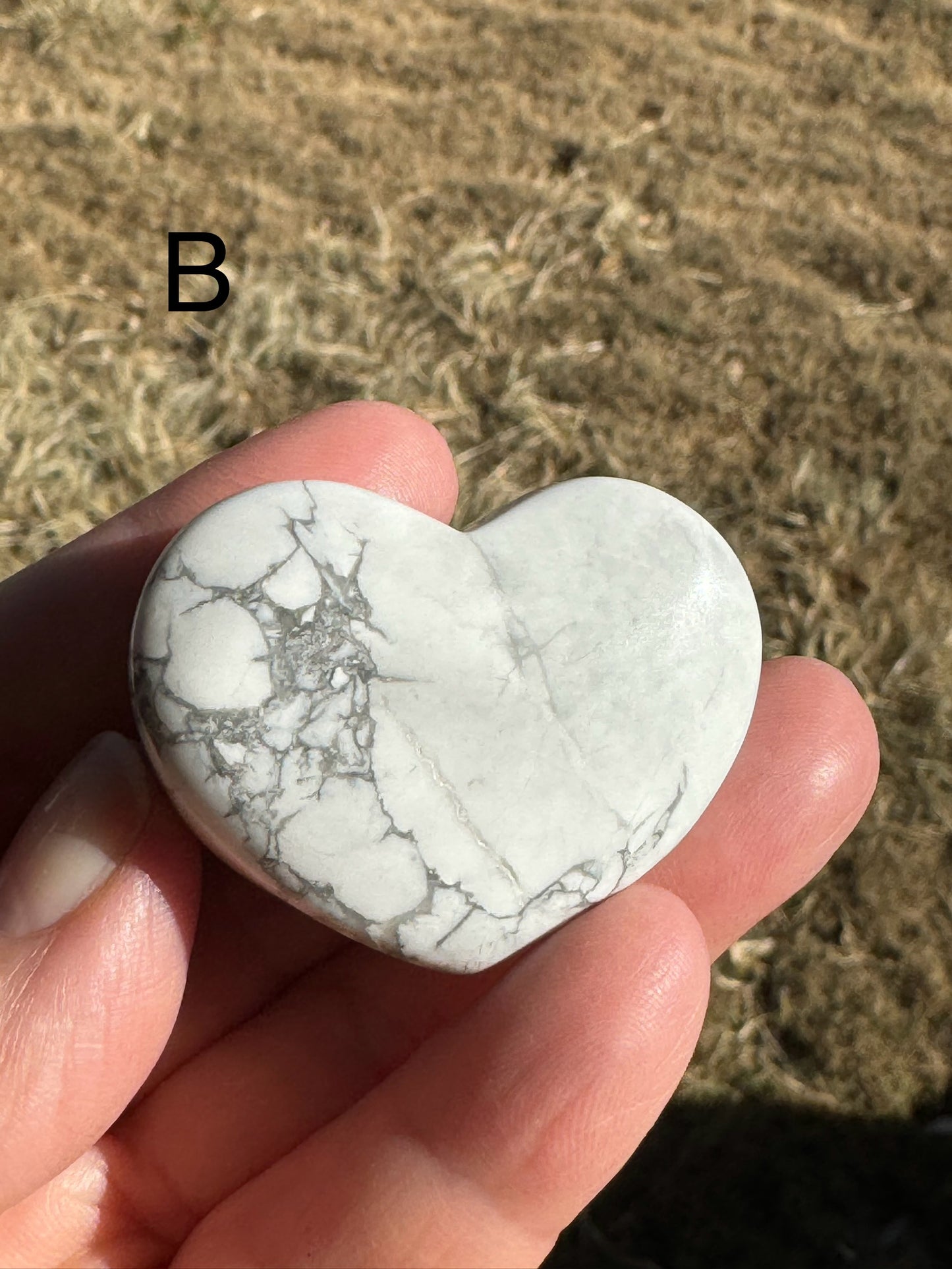 Howlite Heart Carving