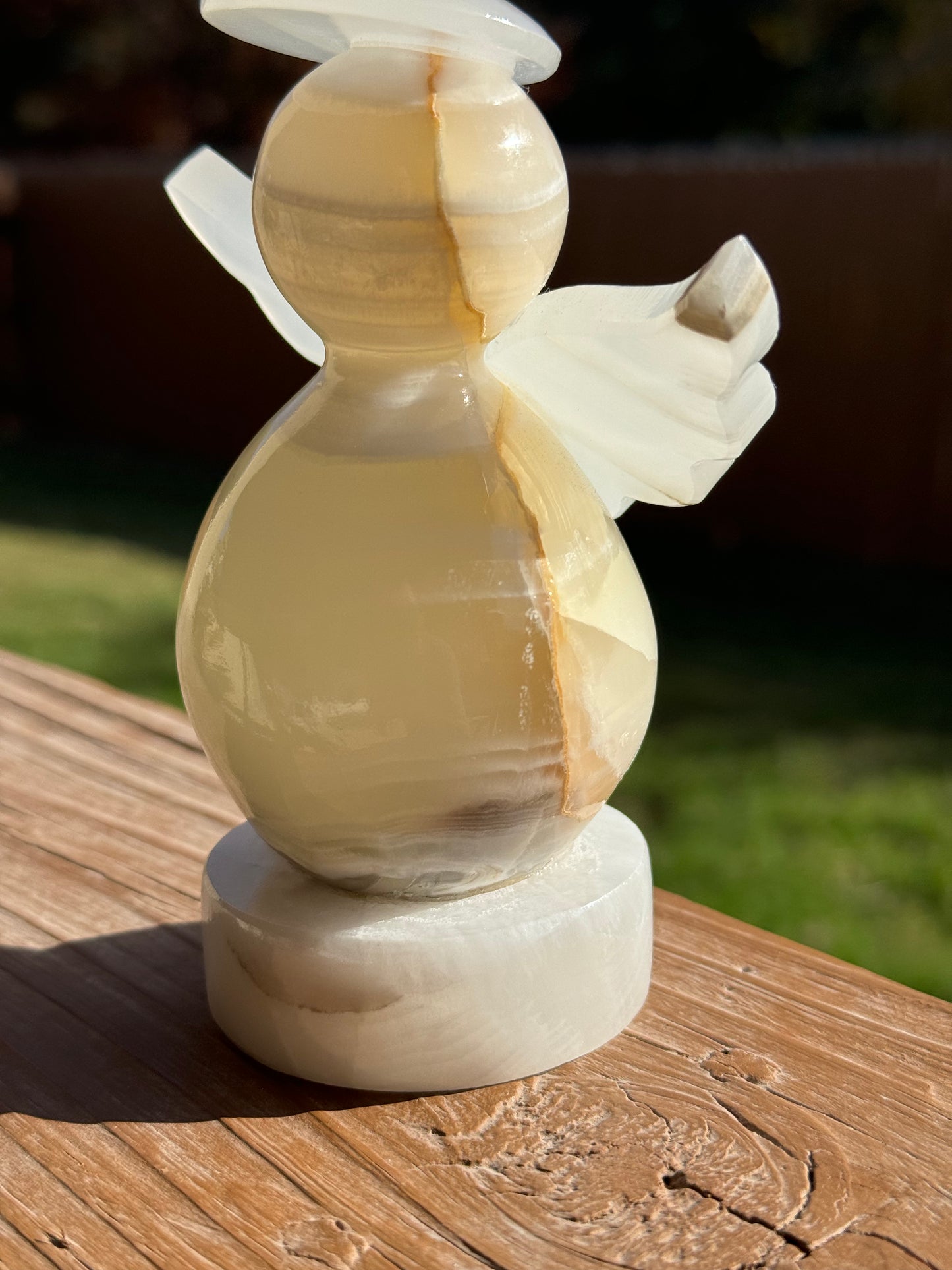 Mexican Sand/White Onyx Angel Lamp