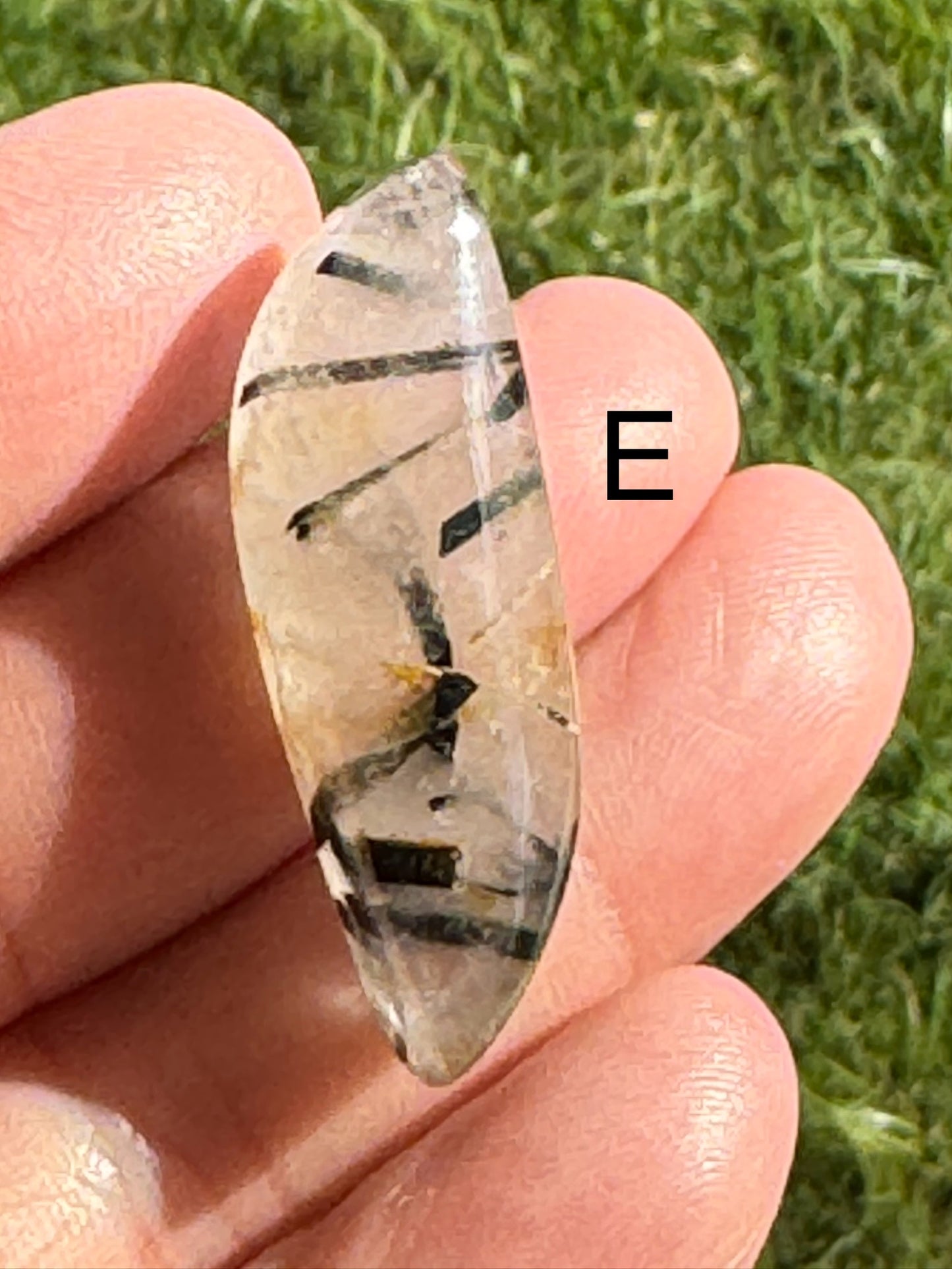 Tourmalinated Quartz Cabochon