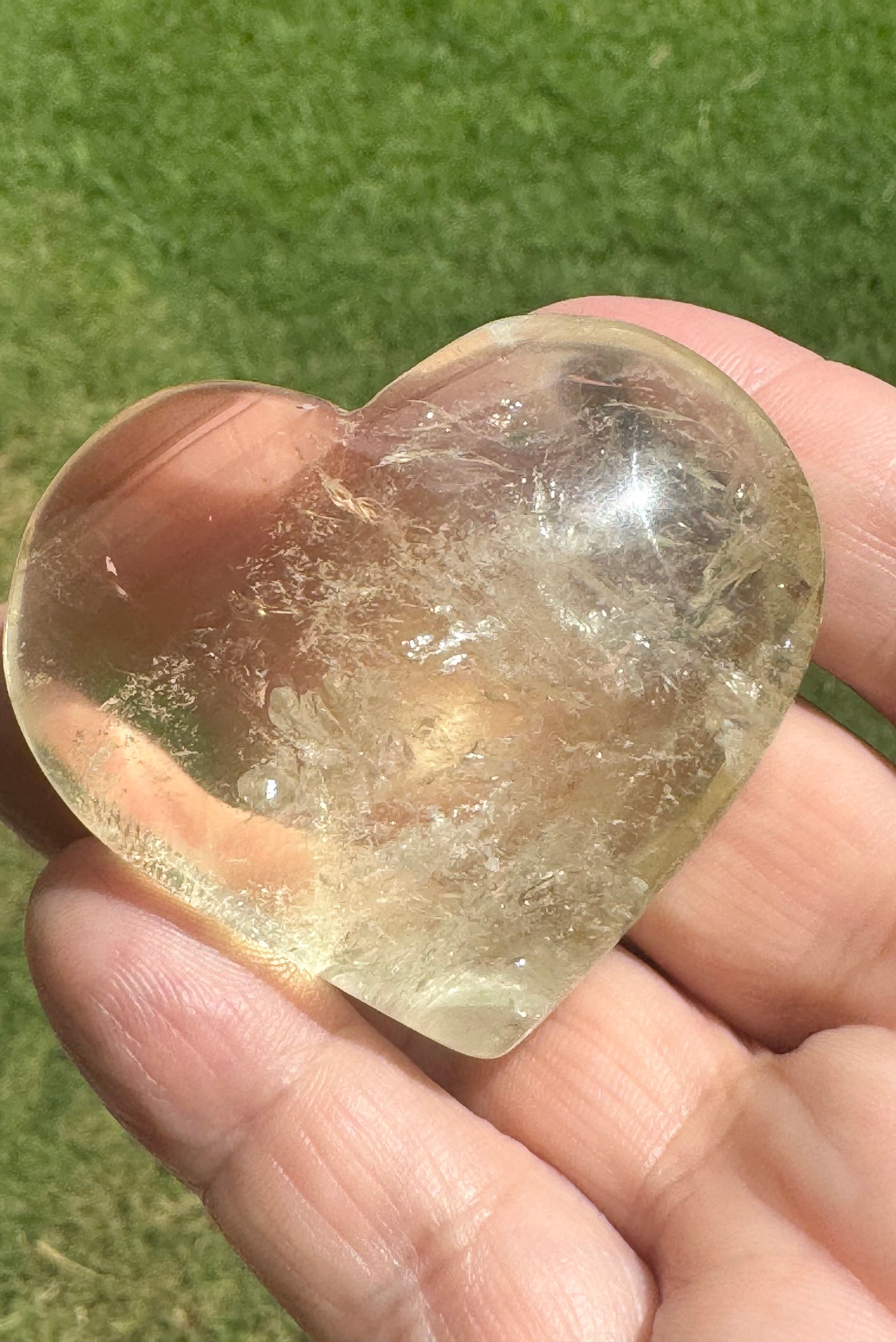 Citrine Heart Carving