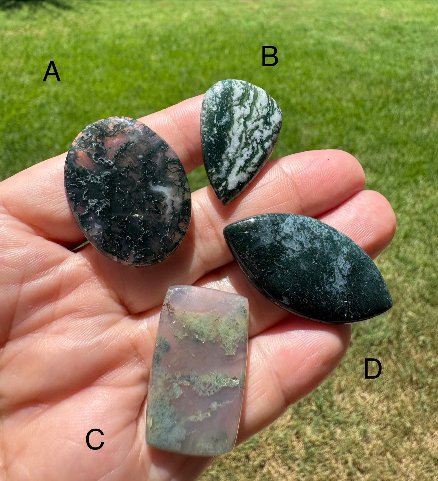 Natural Moss Agate Cabochon