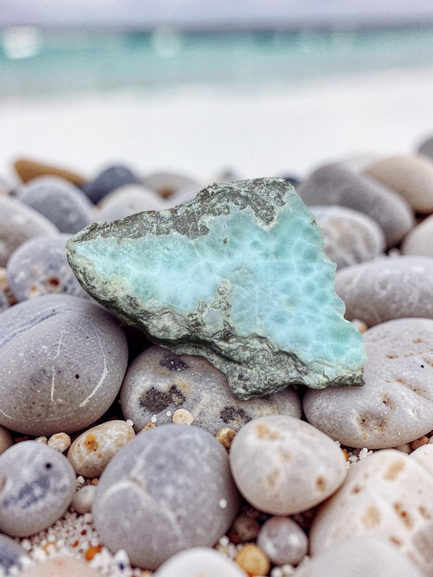 Rough Larimar Stone, Natural Raw Crystal, Dominican Larimar, Crystal Specimen, Collector Stone