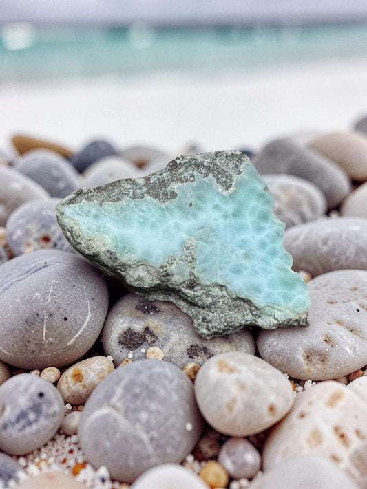 Rough Larimar Stone, Natural Raw Crystal, Dominican Larimar, Crystal Specimen, Collector Stone