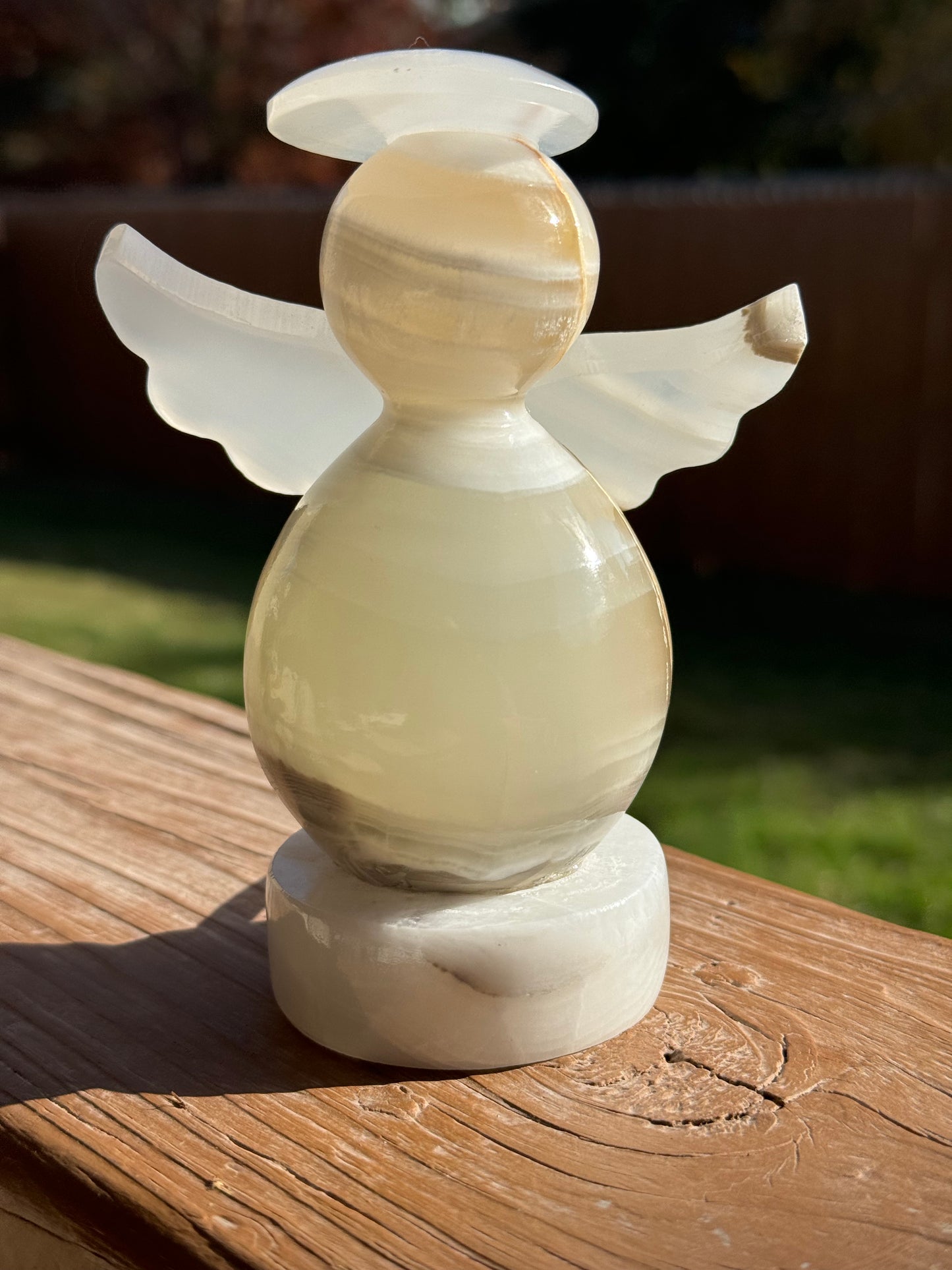 Mexican Sand/White Onyx Angel Lamp