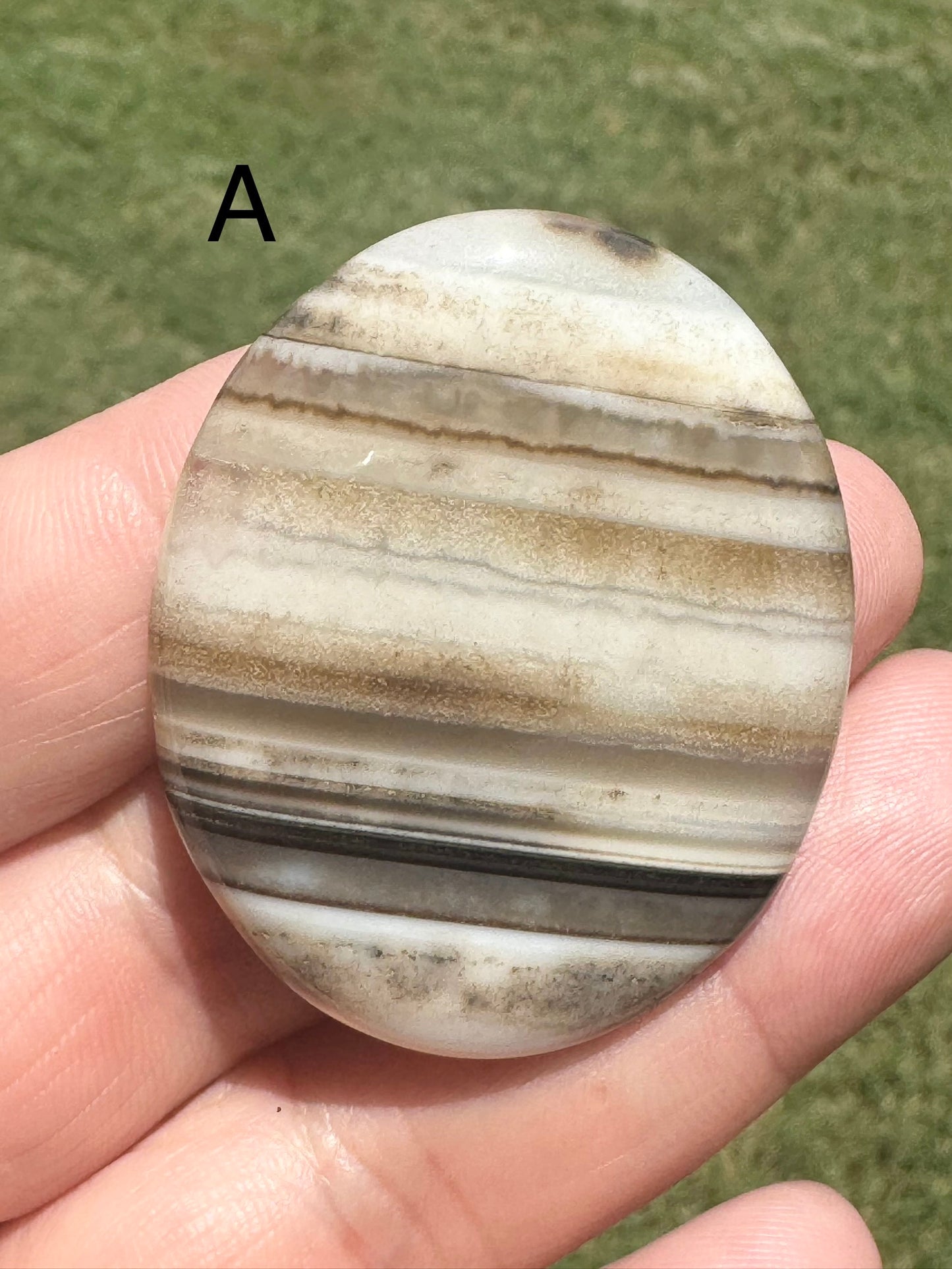 Banded Black Agate Cabochon