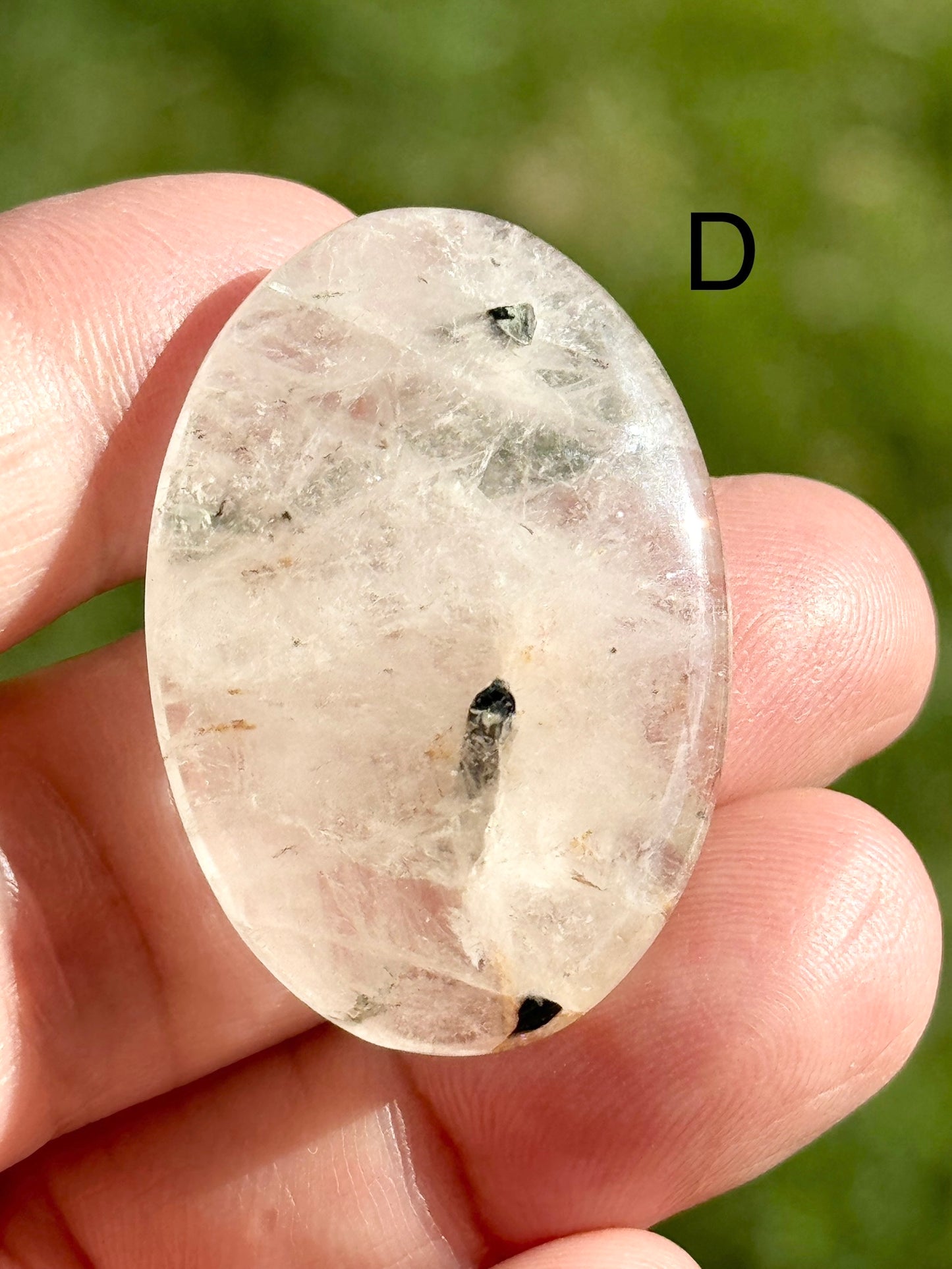 Tourmalinated Quartz Cabochon