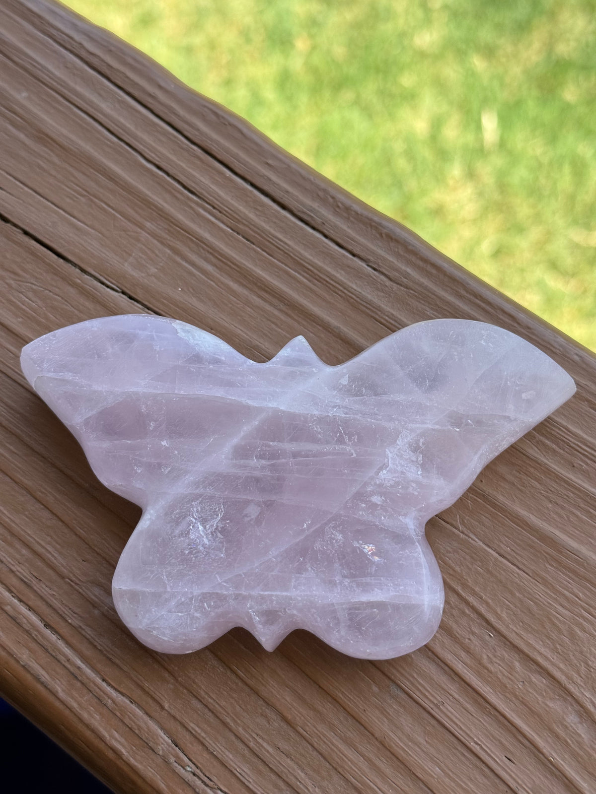 Rose Quartz Butterfly Carving