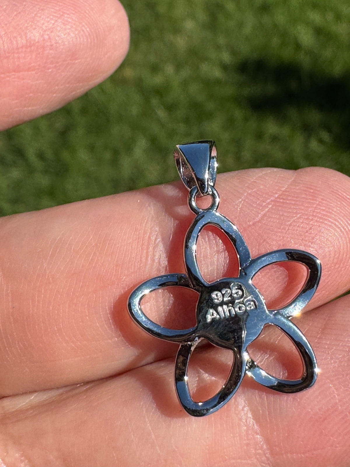 Larimar Flower Pendant 925 Sterling Silver - With or Without 925 Sterling Silver Chain