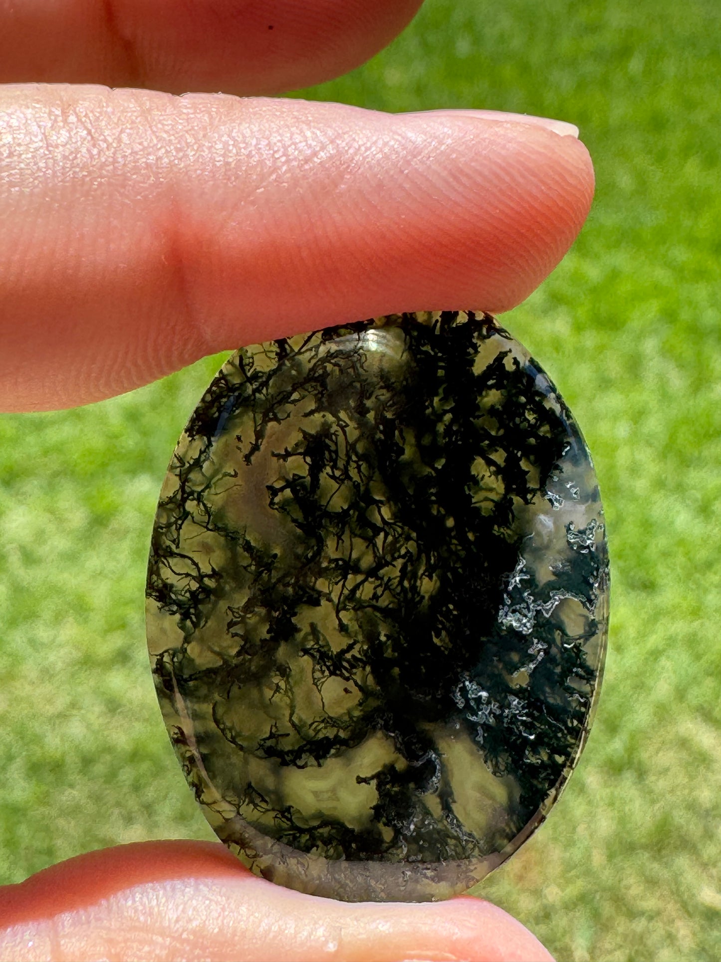 Natural Moss Agate Cabochon