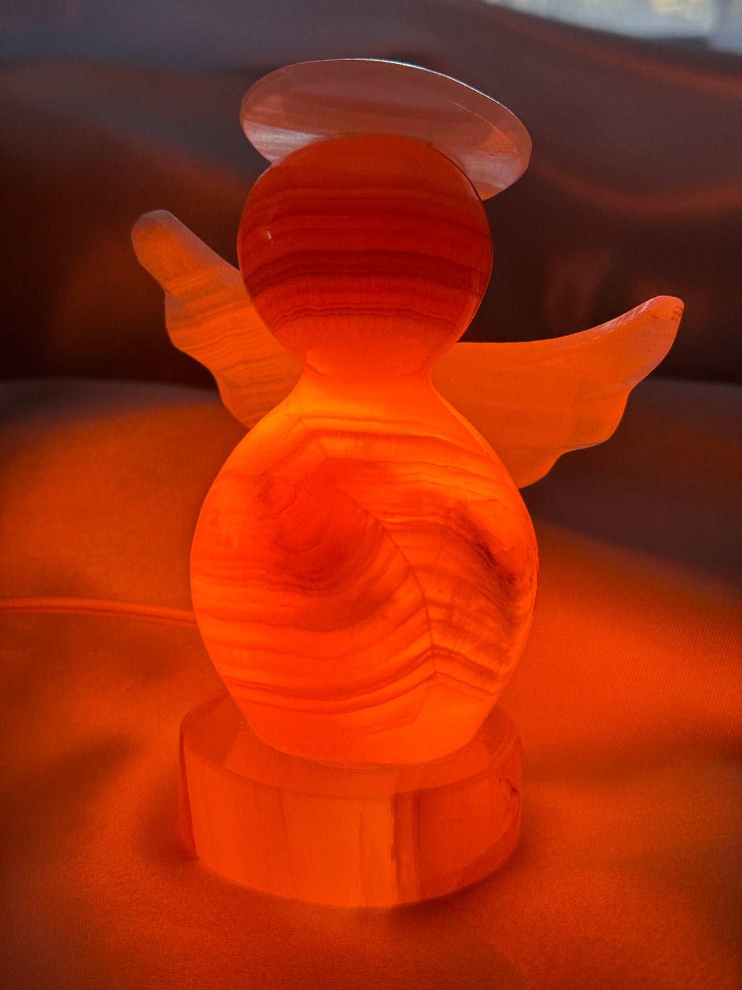 Mexican Yellow Onyx Angel Lamp