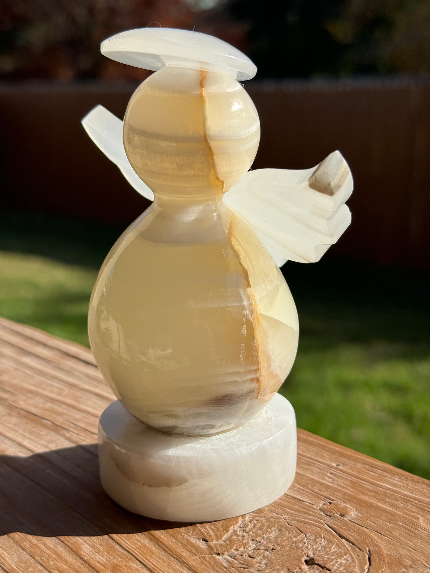 Mexican Sand/White Onyx Angel Lamp