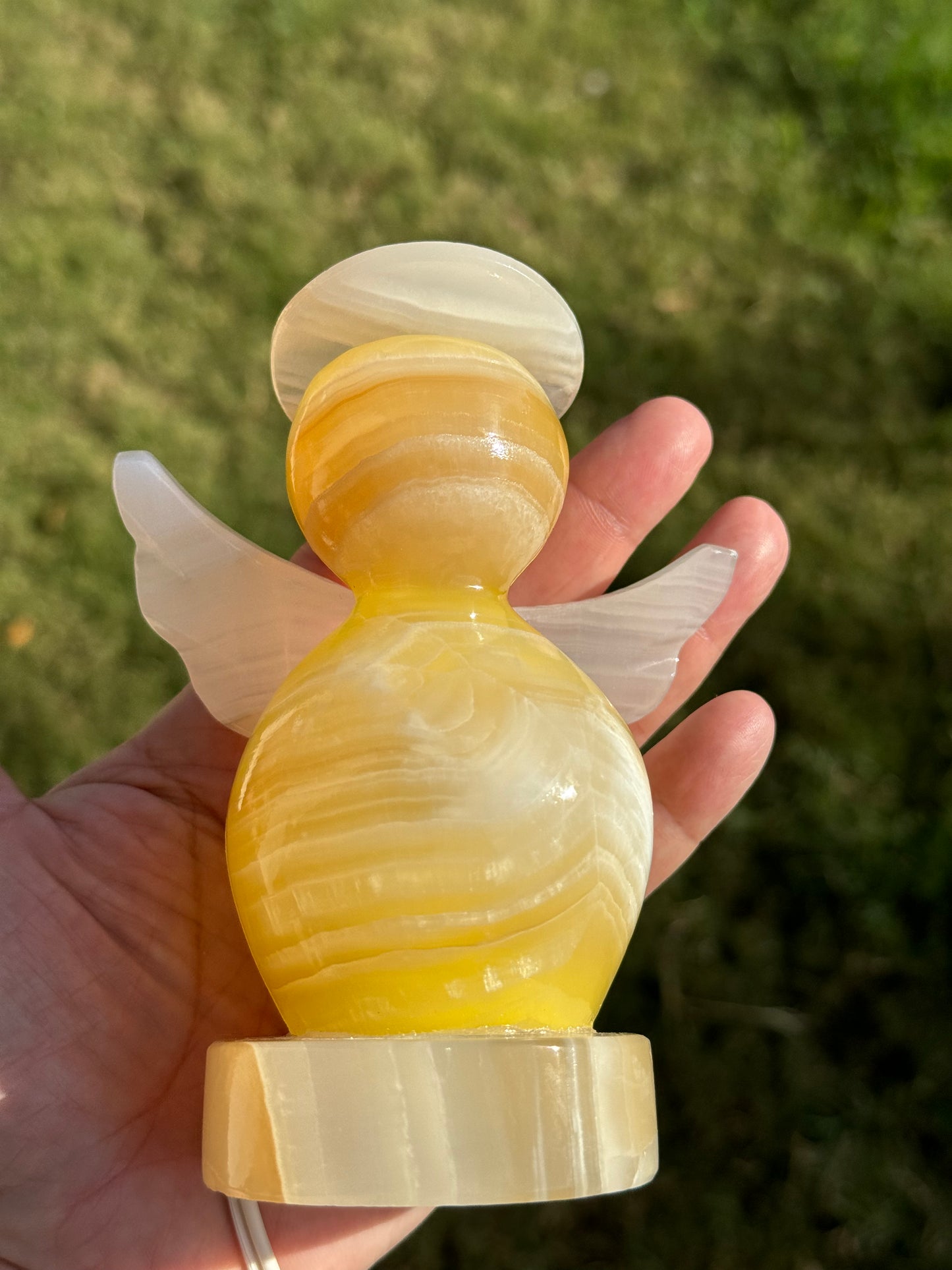 Mexican Yellow Onyx Angel Lamp